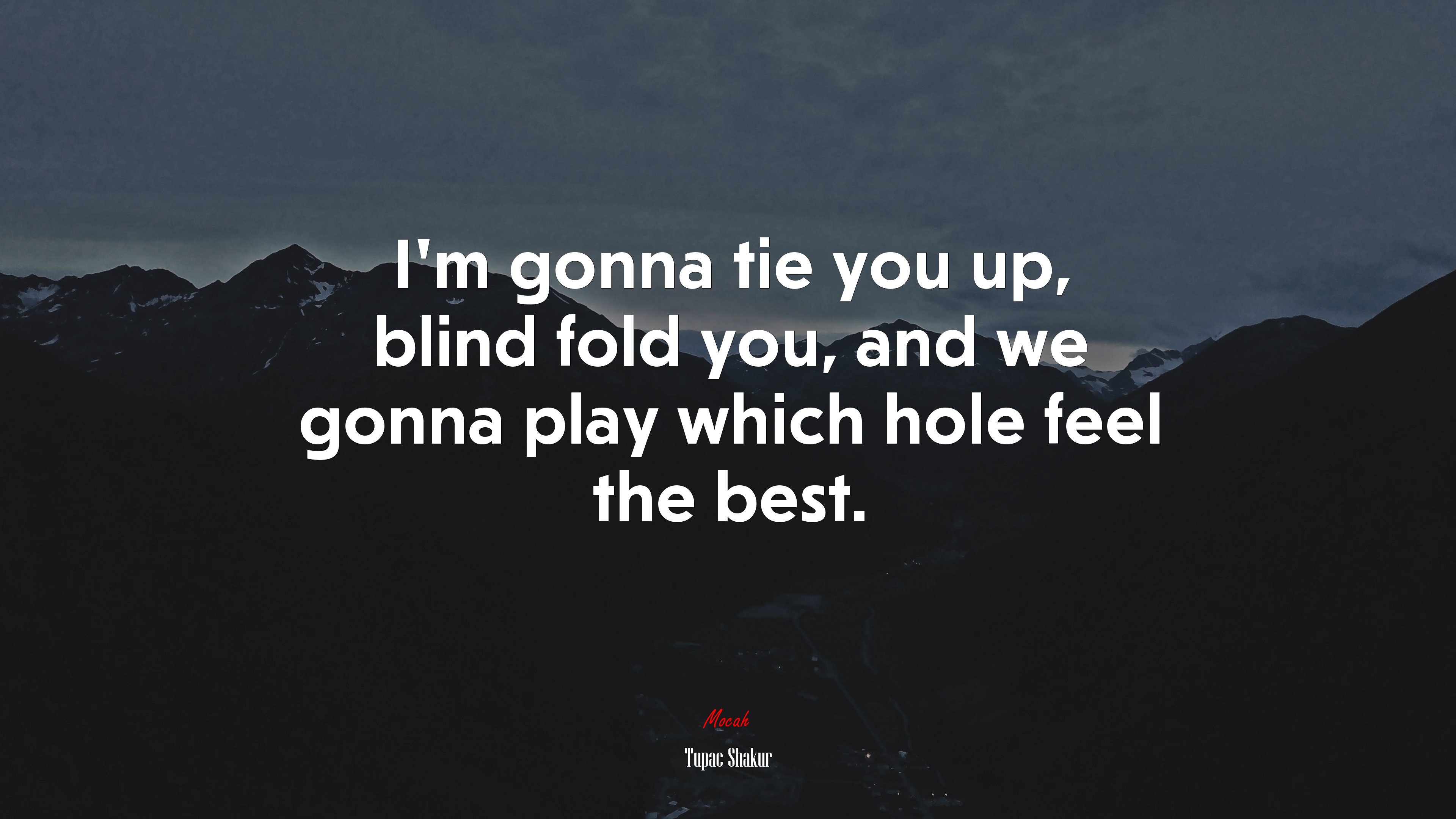 I’m gonna tie you up, blind fold you, and we gonna play which hole feel the best. | Tupac Shakur quote HD Wallpaper