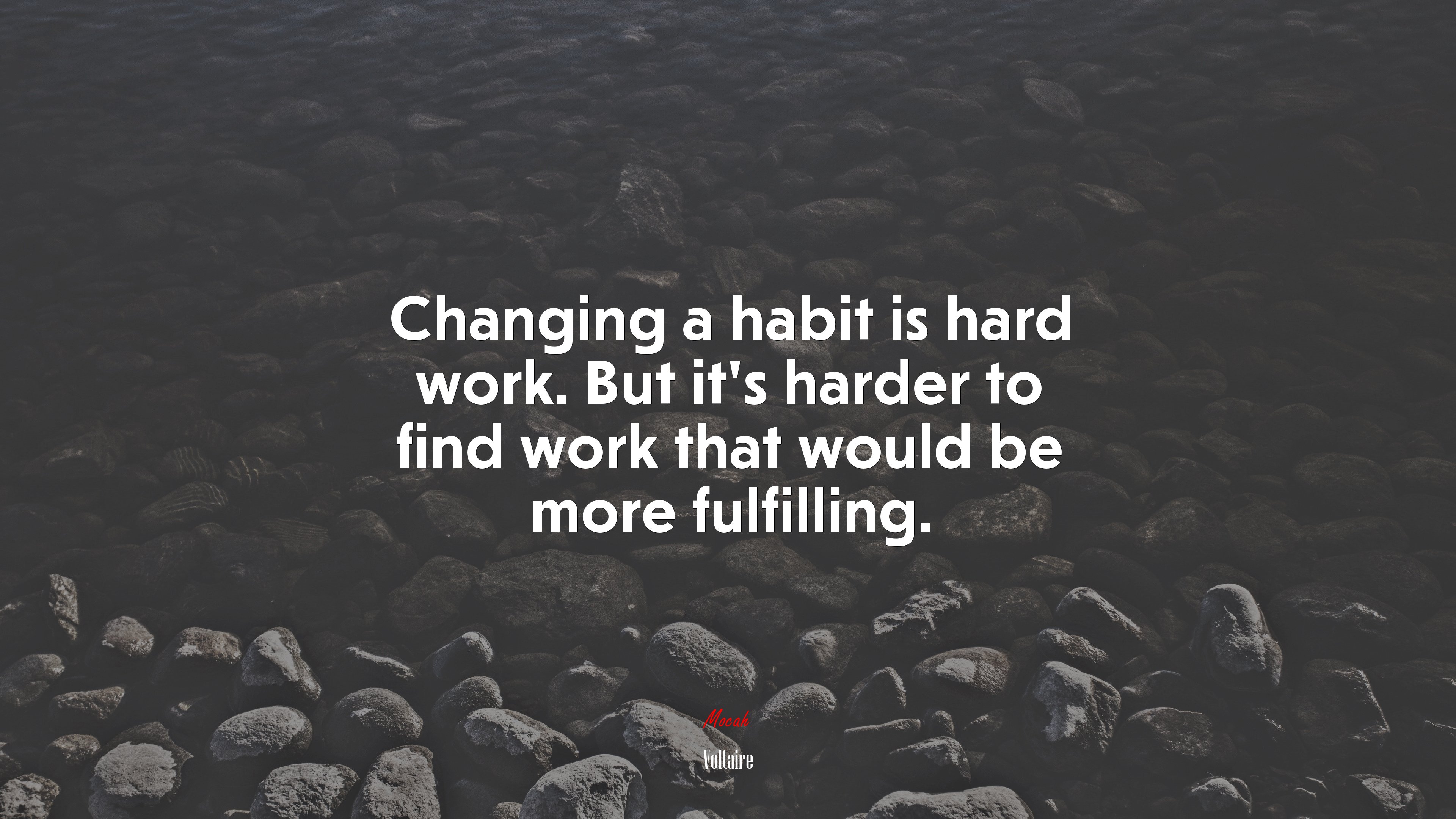 Changing a habit is hard work. But it’s harder to find work that would be more fulfilling. | Voltaire quote HD Wallpaper