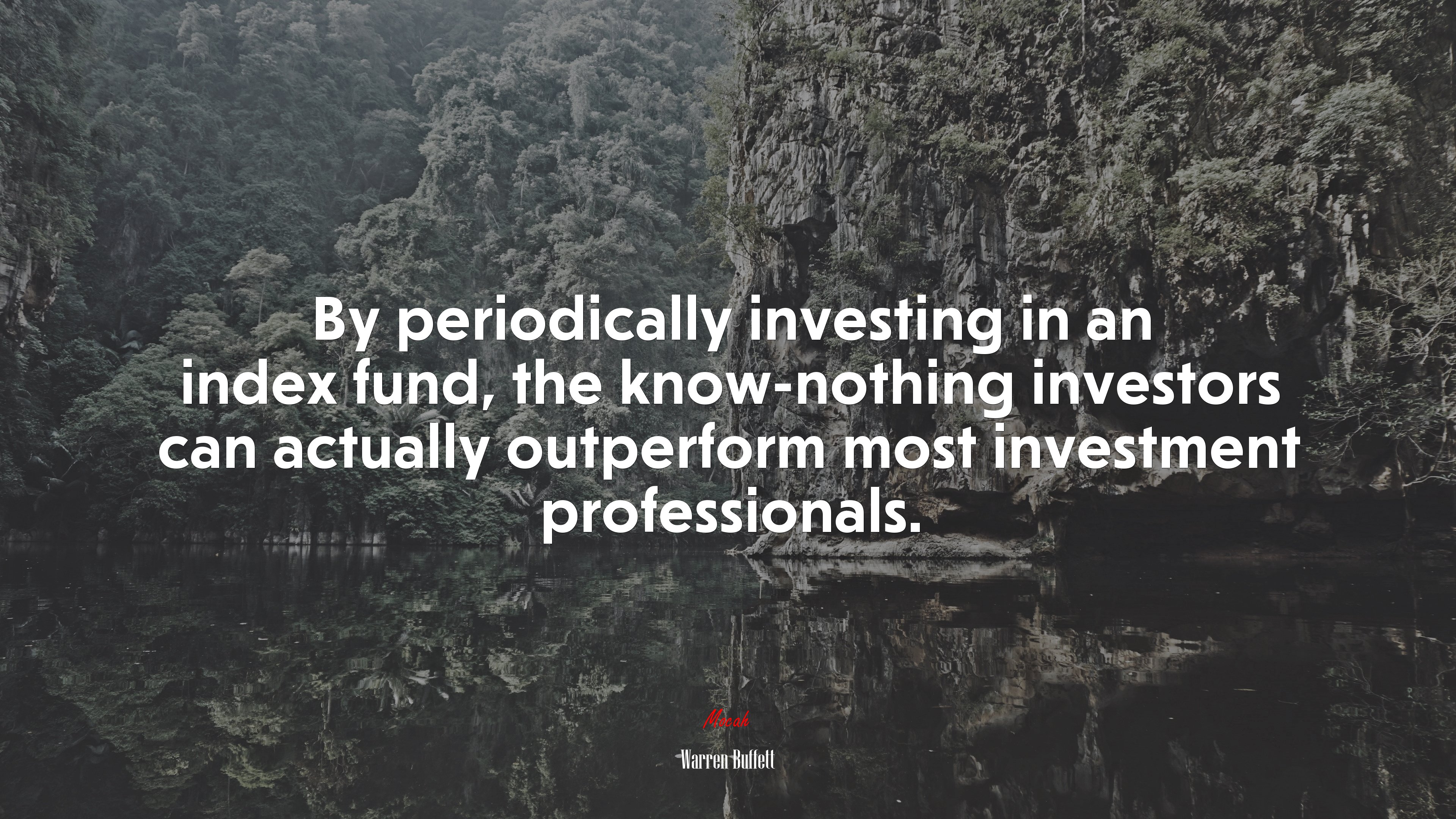 By periodically investing in an index fund, the know-nothing investors can actually outperform most investment professionals. | Warren Buffett quote HD Wallpaper