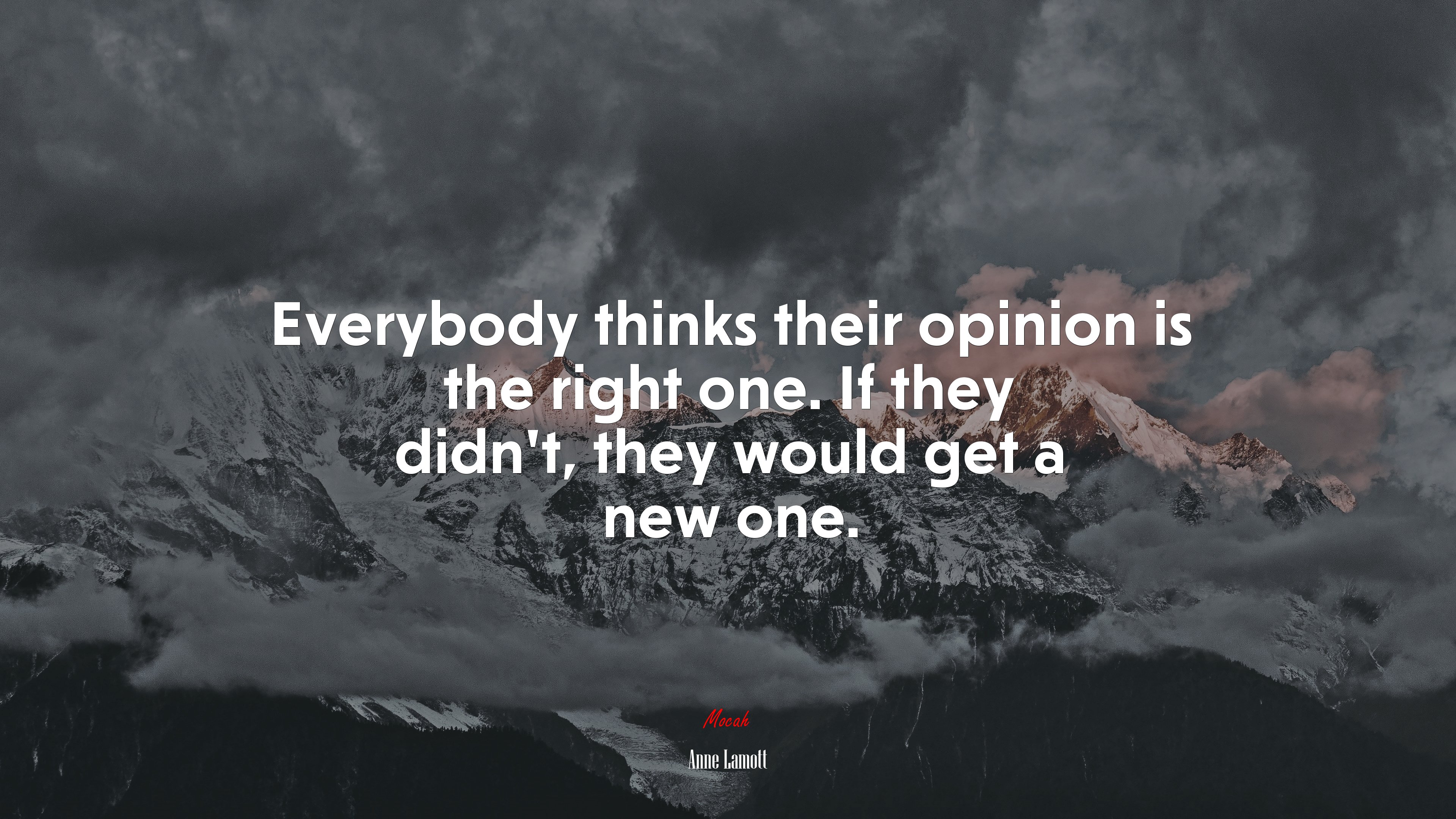 Everybody thinks their opinion is the right one. If they didn’t, they would get a new one. | Anne Lamott quote HD Wallpaper