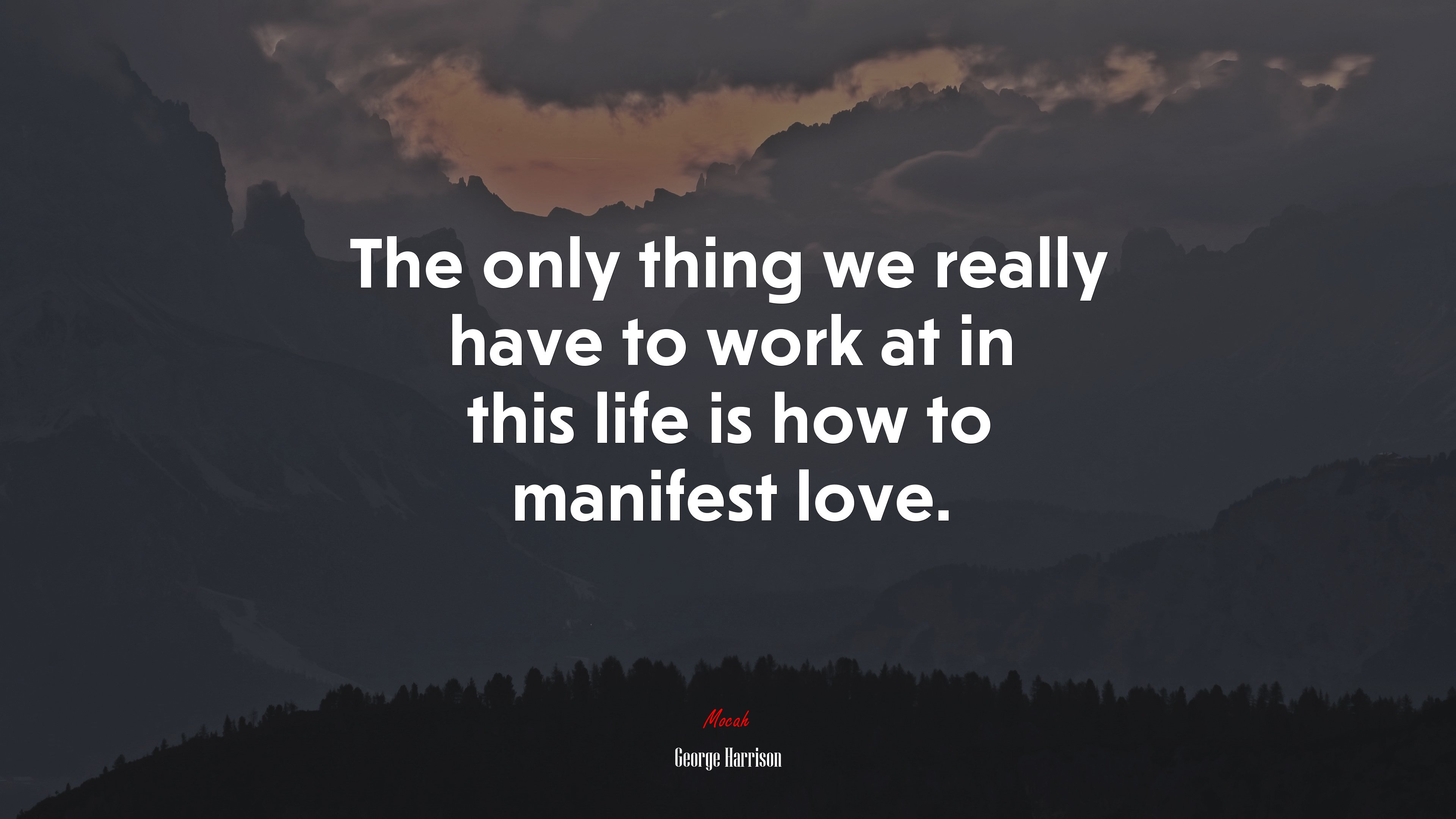 The only thing we really have to work at in this life is how to manifest love. | George Harrison quote HD Wallpaper