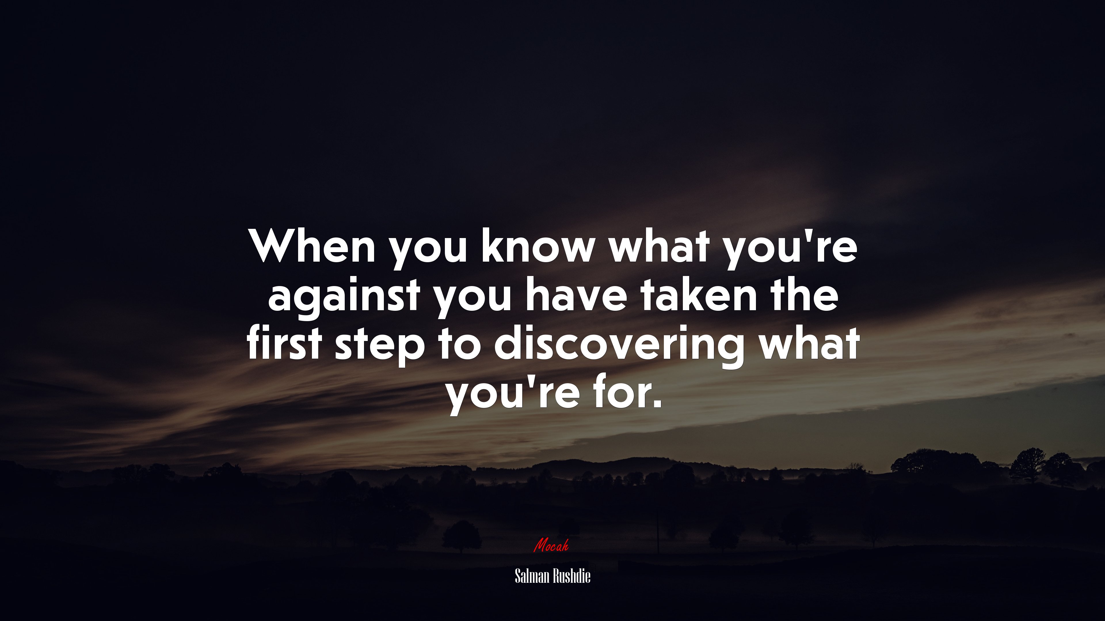 When you know what you’re against you have taken the first step to discovering what you’re for. | Salman Rushdie quote HD Wallpaper