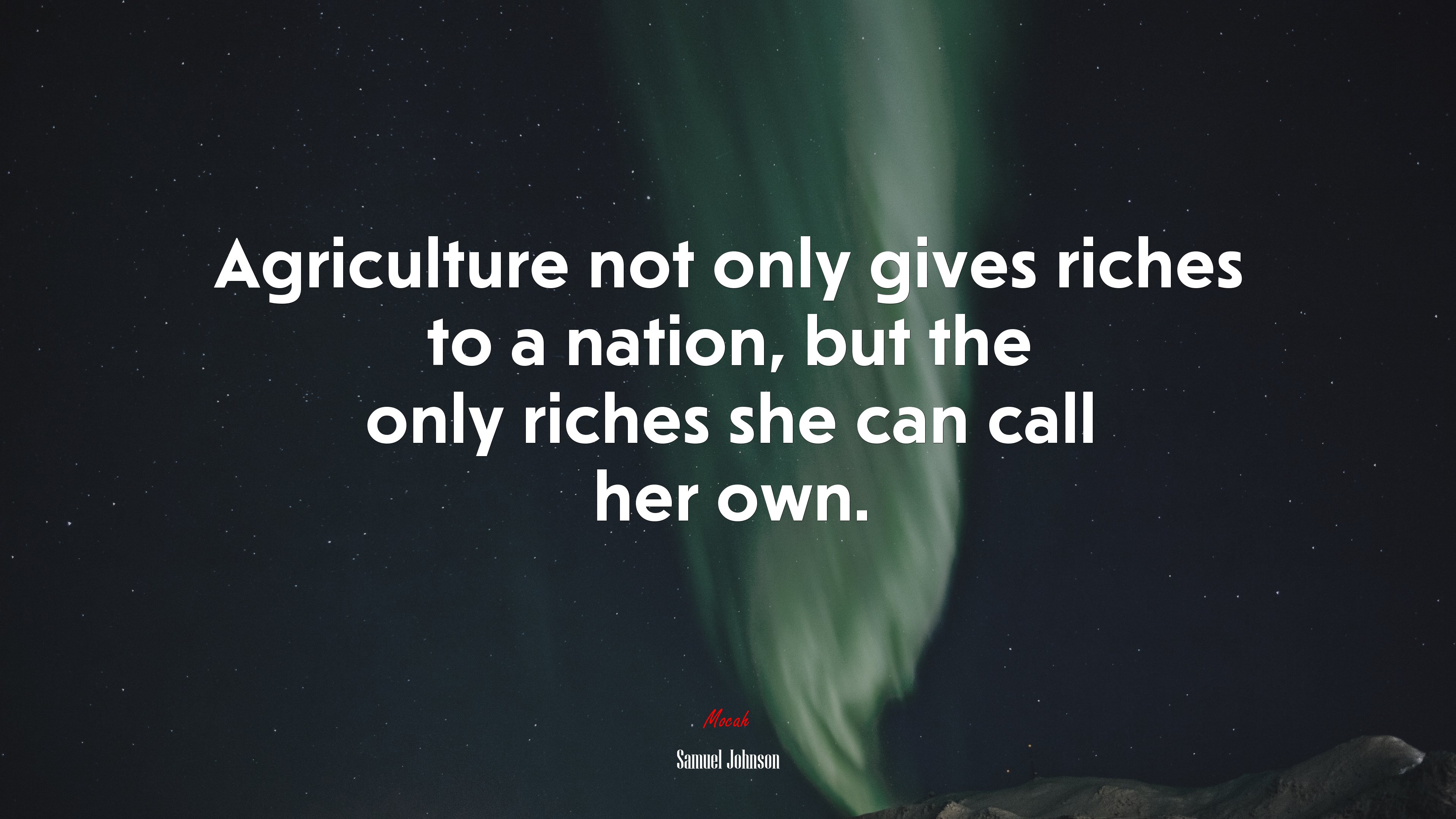 Agriculture not only gives riches to a nation, but the only riches she can call her own. | Samuel Johnson quote HD Wallpaper