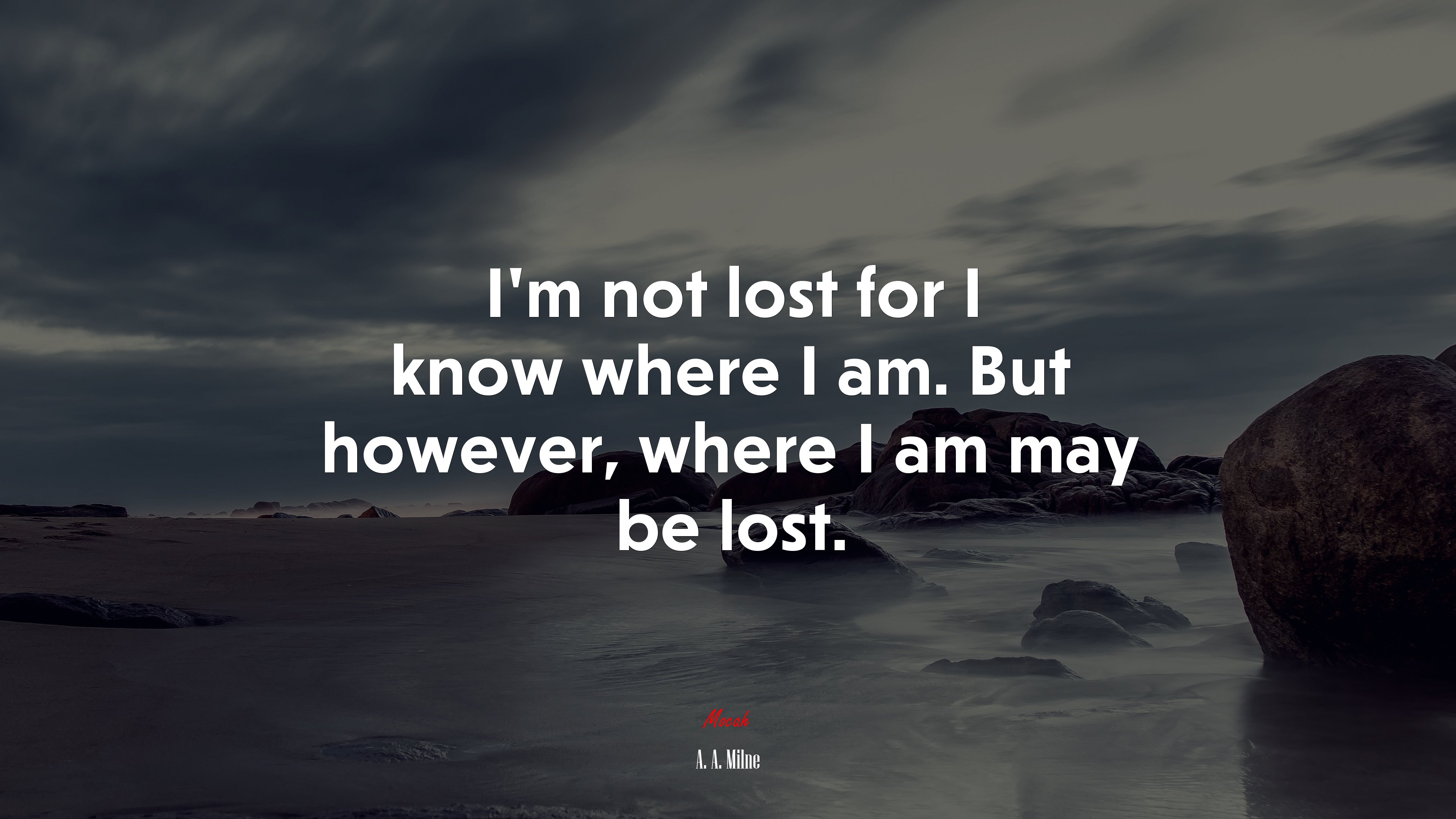 I’m not lost for I know where I am. But however, where I am may be lost. | A. A. Milne quote HD Wallpaper