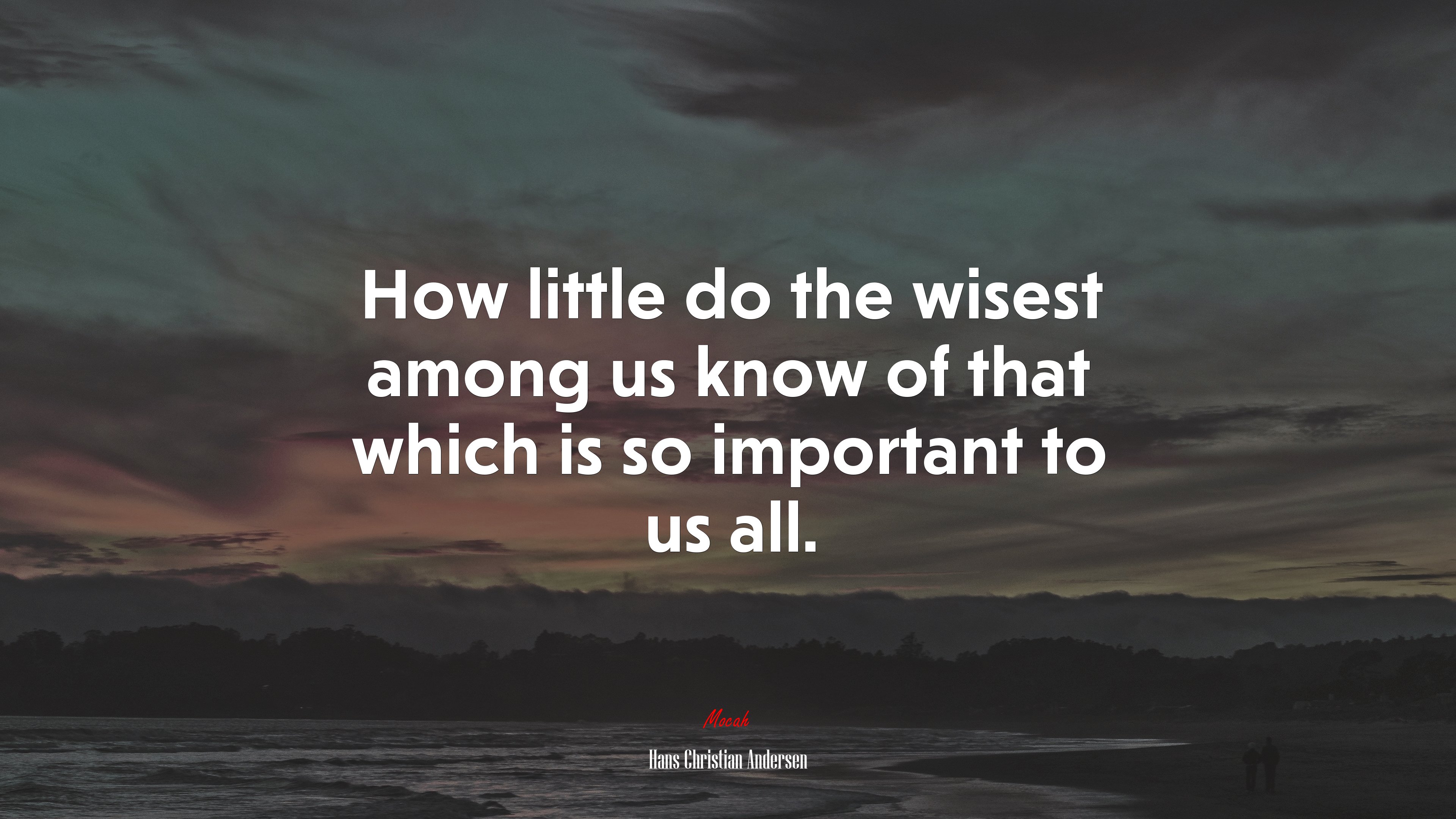 How little do the wisest among us know of that which is so important to us all. | Hans Christian Andersen quote HD Wallpaper