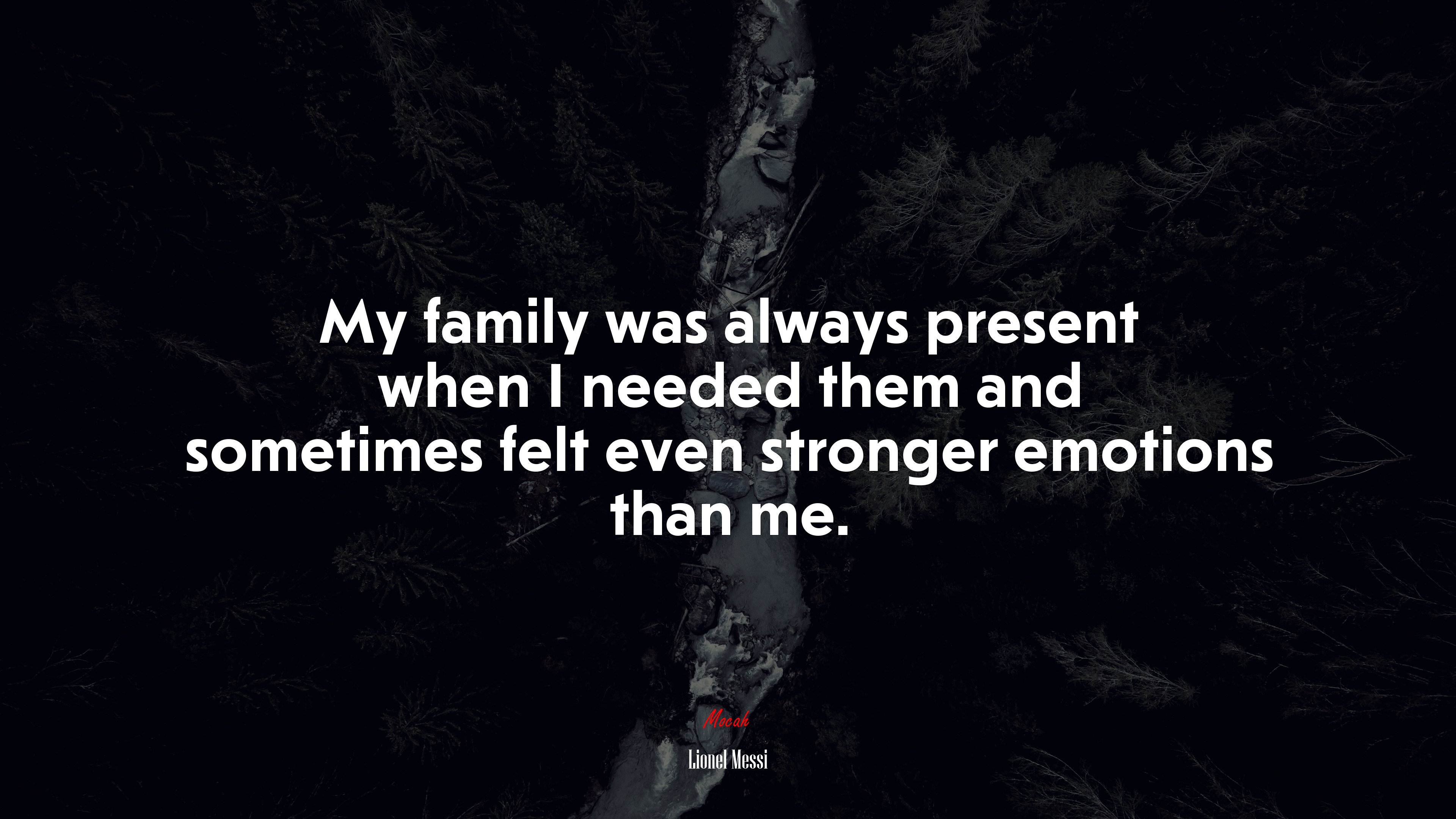 My family was always present when I needed them and sometimes felt even stronger emotions than me. | Lionel Messi quote HD Wallpaper