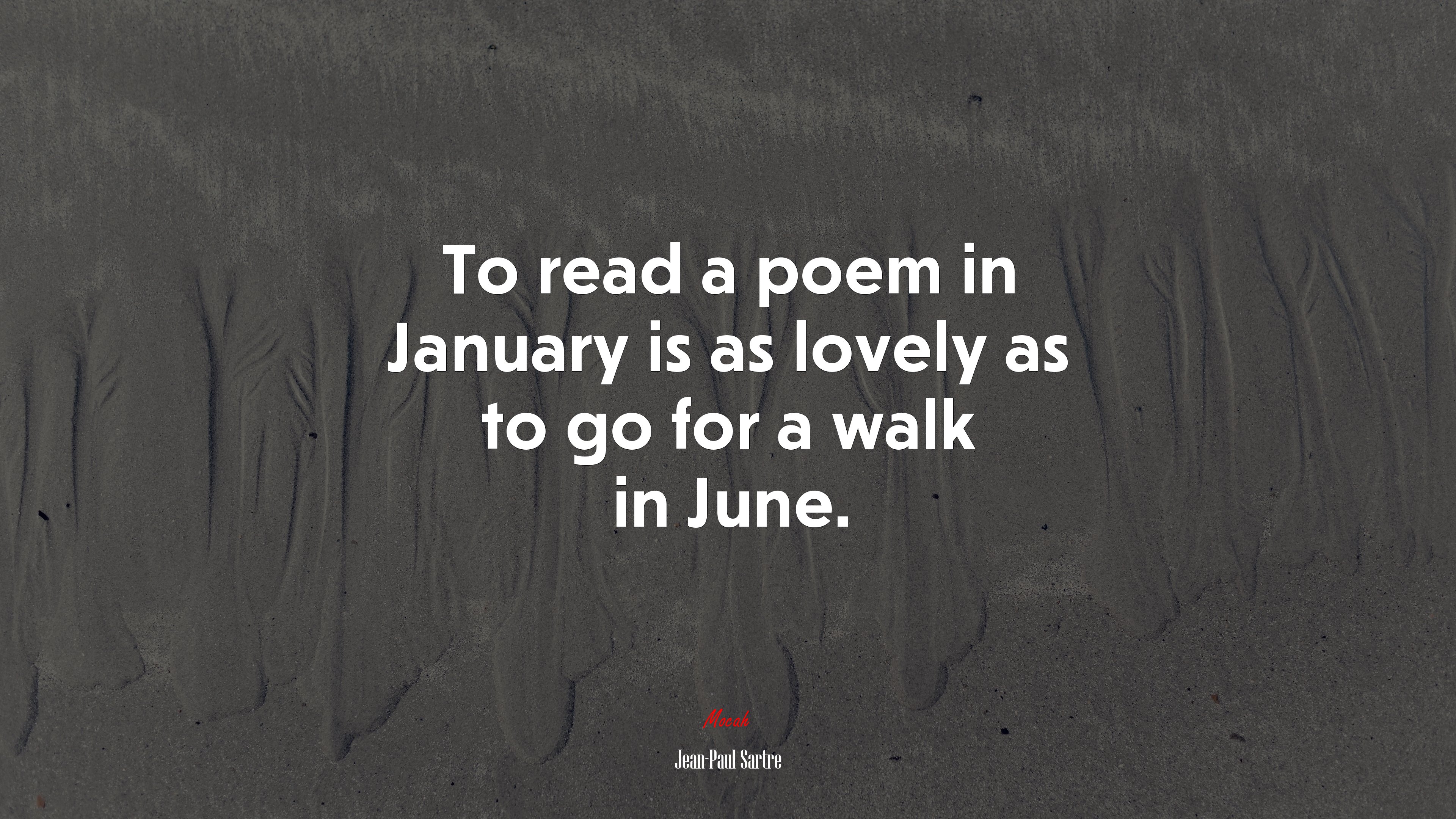 To read a poem in January is as lovely as to go for a walk in June. | Jean-Paul Sartre quote HD Wallpaper