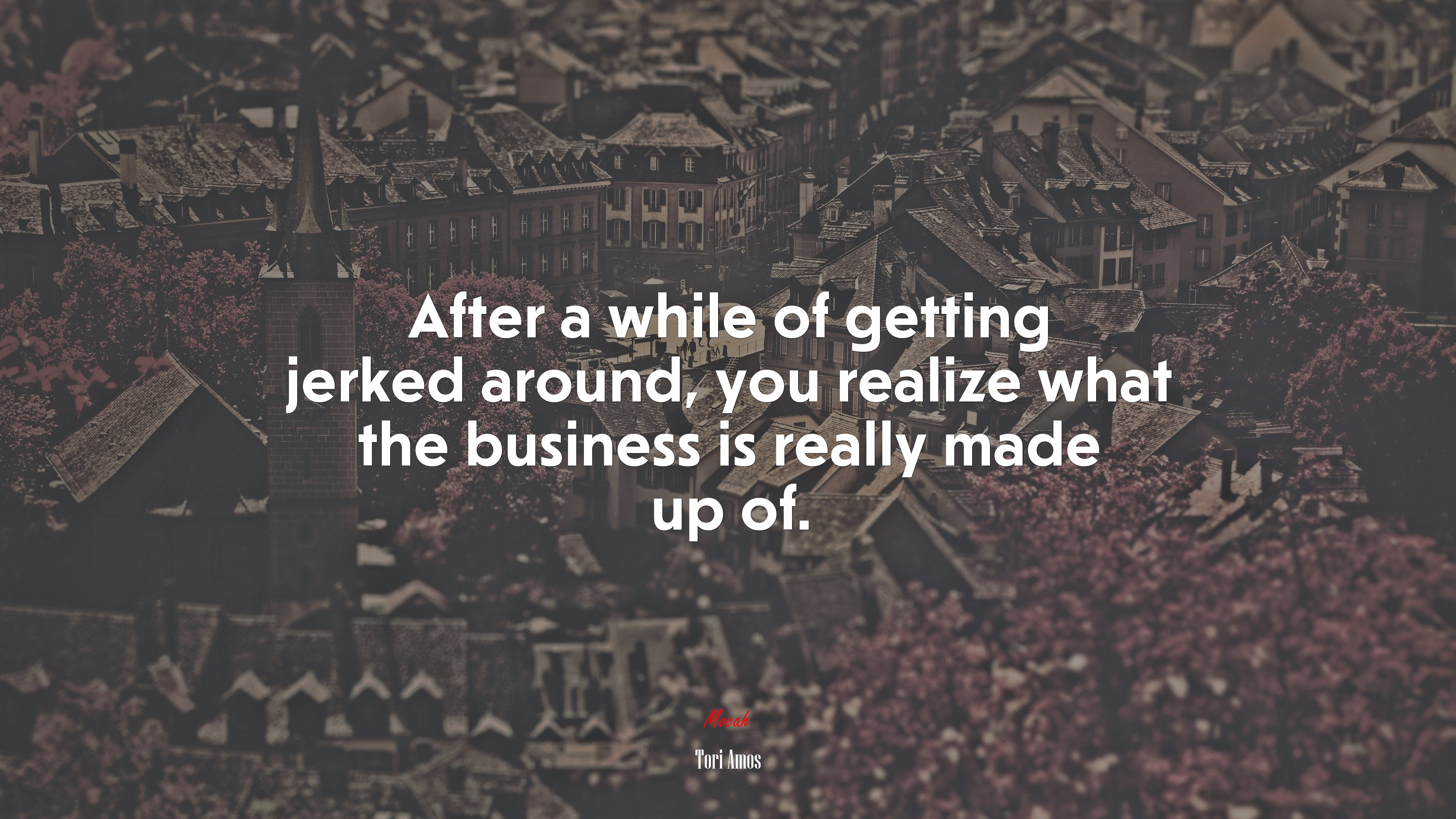 After a while of getting jerked around, you realize what the business is really made up of. | Tori Amos quote HD Wallpaper