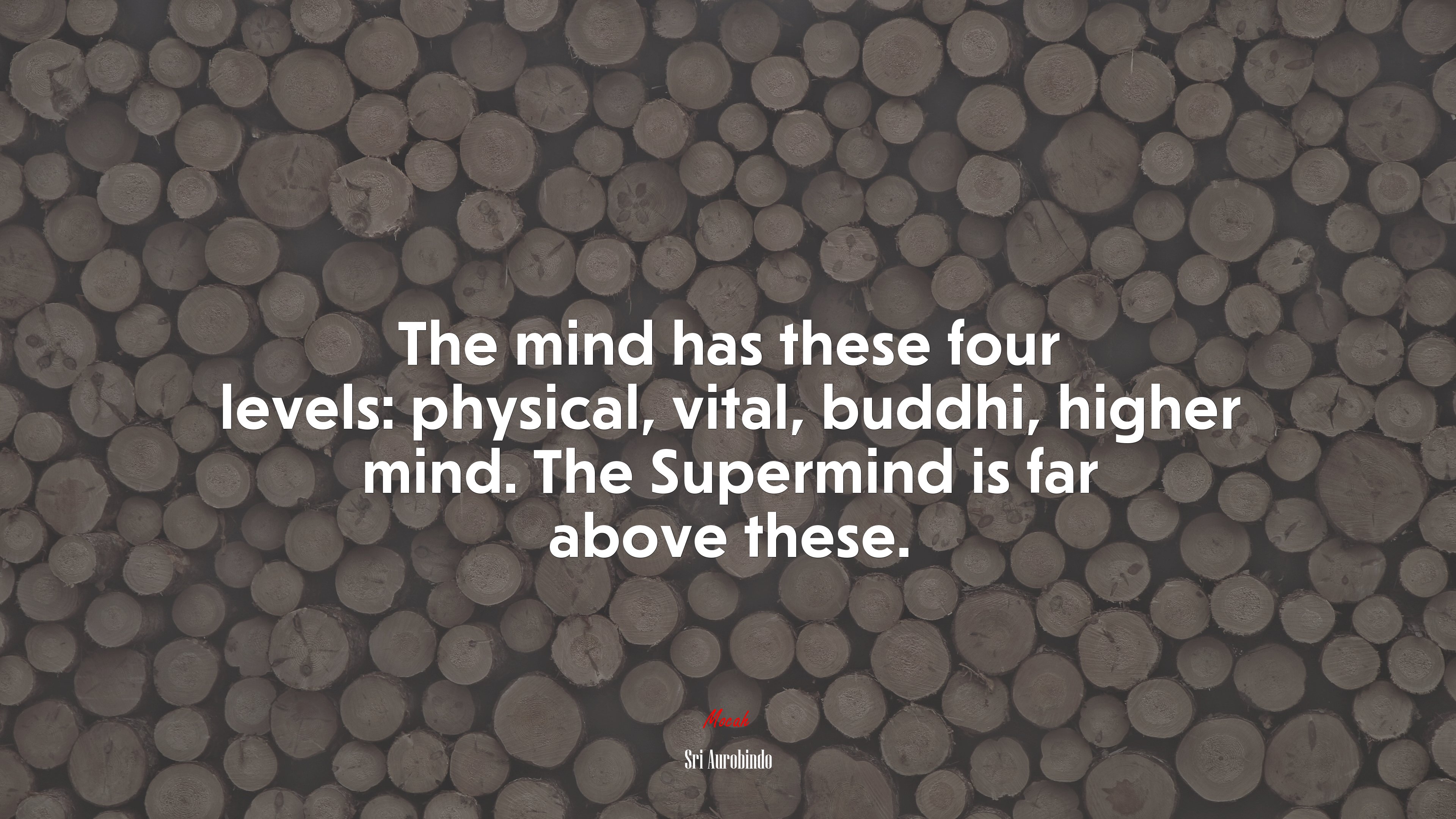 The mind has these four levels: physical, vital, buddhi, higher mind. The Supermind is far above these. | Sri Aurobindo quote HD Wallpaper