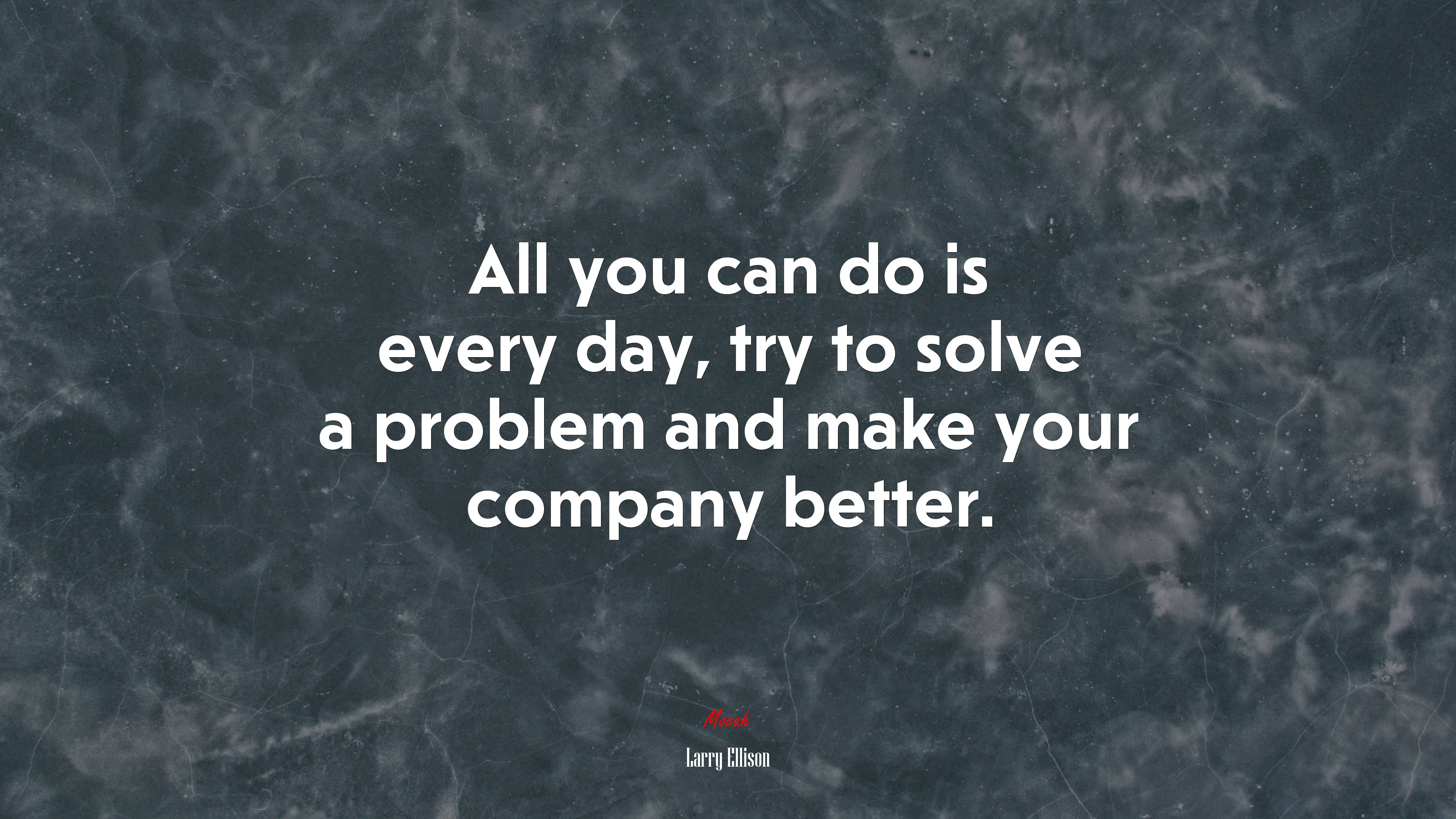 All you can do is every day, try to solve a problem and make your company better. | Larry Ellison quote HD Wallpaper
