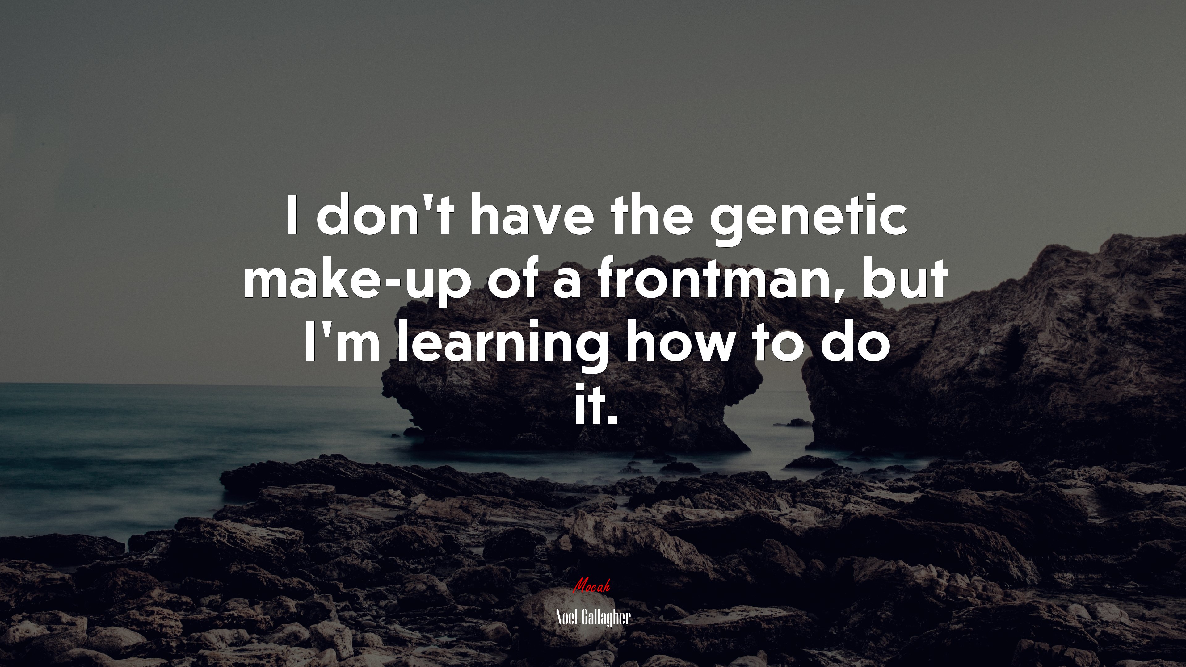 I don’t have the genetic make-up of a frontman, but I’m learning how to do it. | Noel Gallagher quote HD Wallpaper
