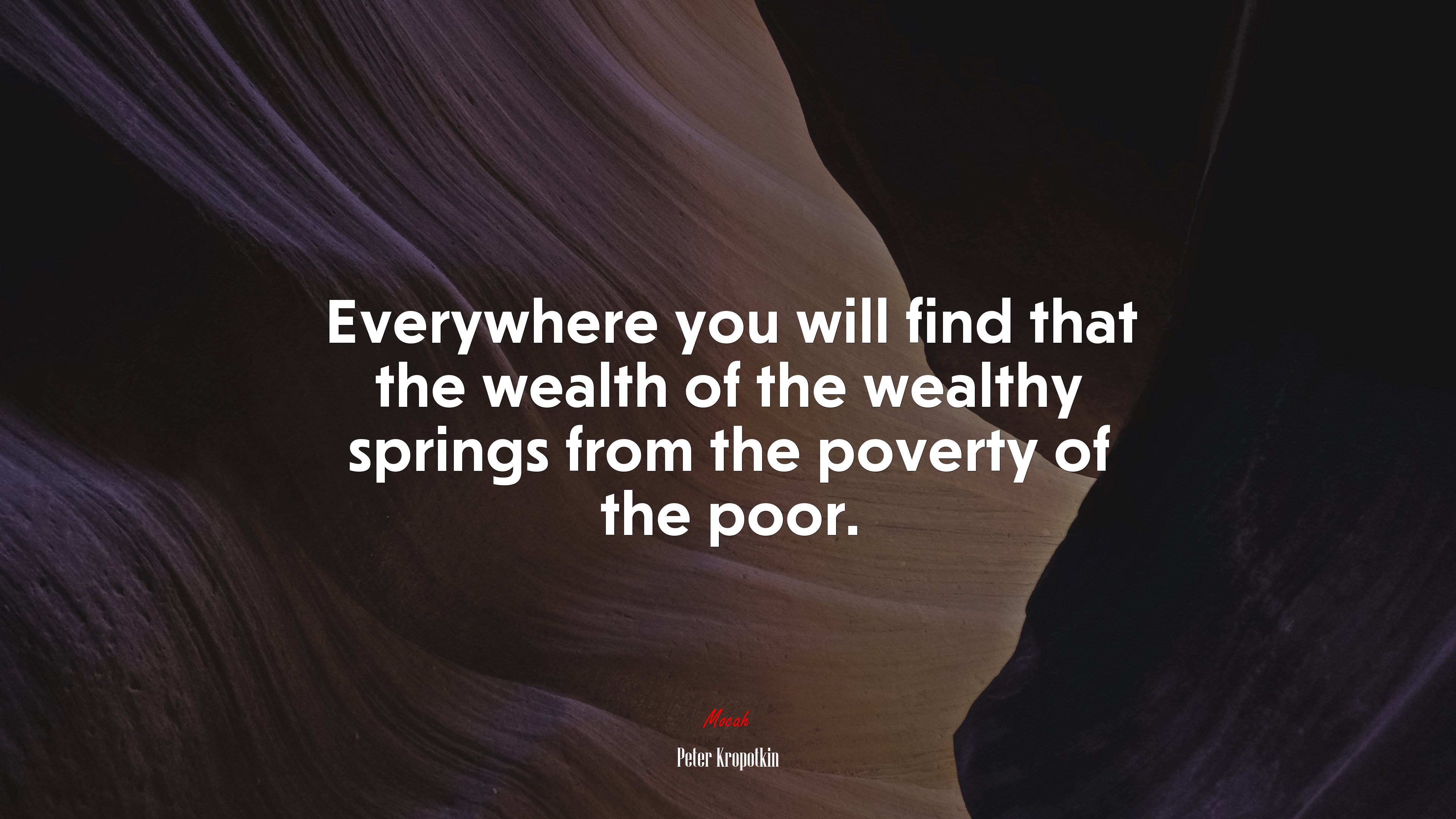 Everywhere you will find that the wealth of the wealthy springs from the poverty of the poor. | Peter Kropotkin quote HD Wallpaper