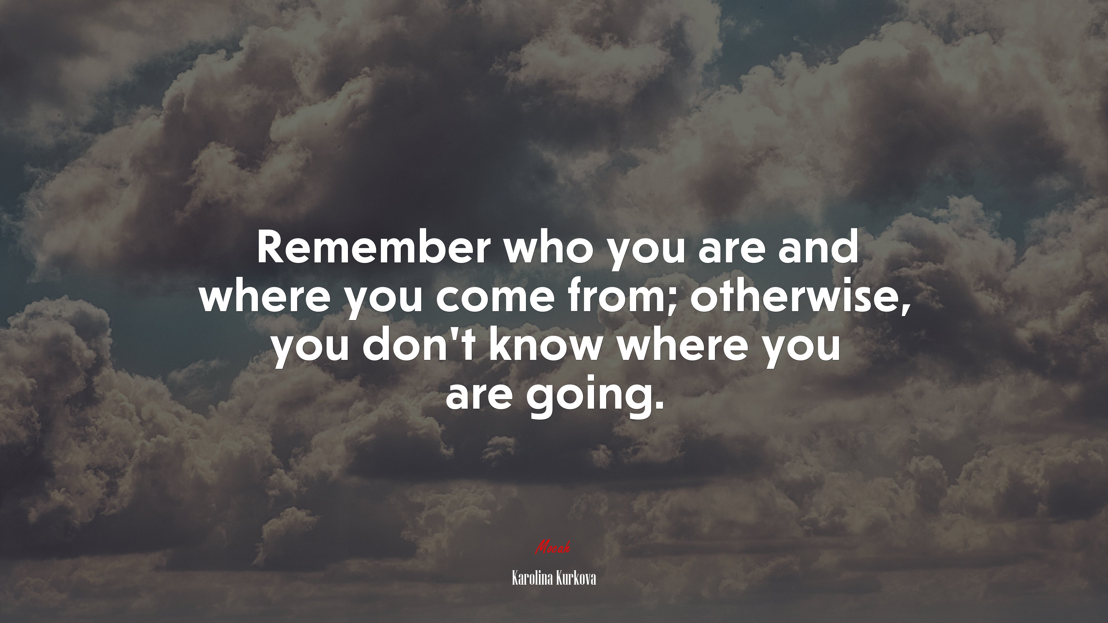 Remember who you are and where you come from; otherwise, you don’t know where you are going. | Karolina Kurkova quote HD Wallpaper