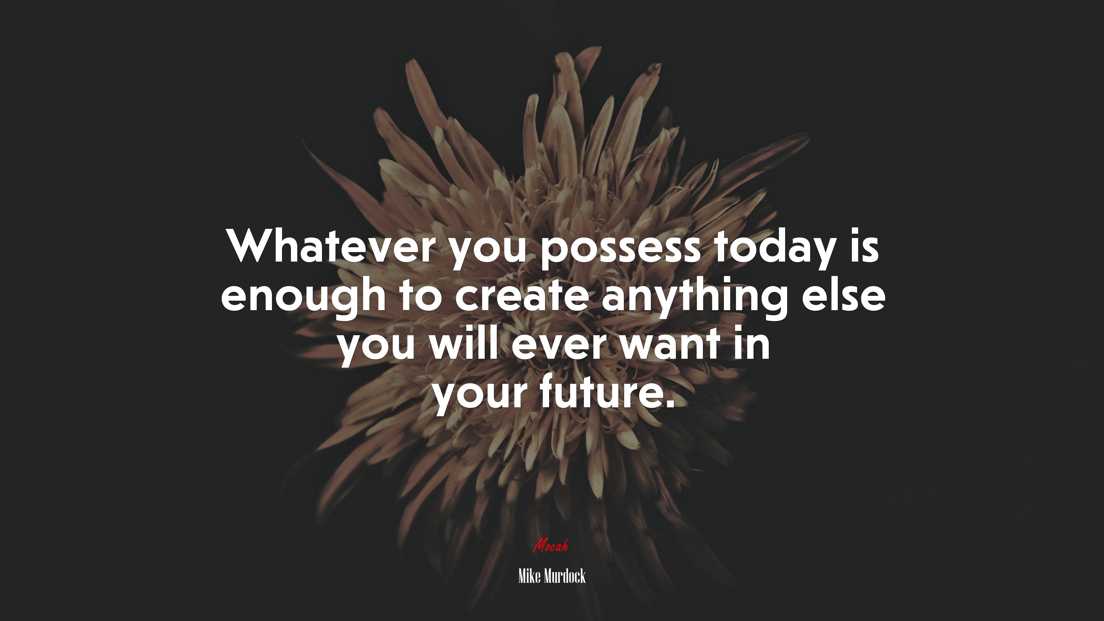 Whatever you possess today is enough to create anything else you will ever want in your future. | Mike Murdock quote HD Wallpaper