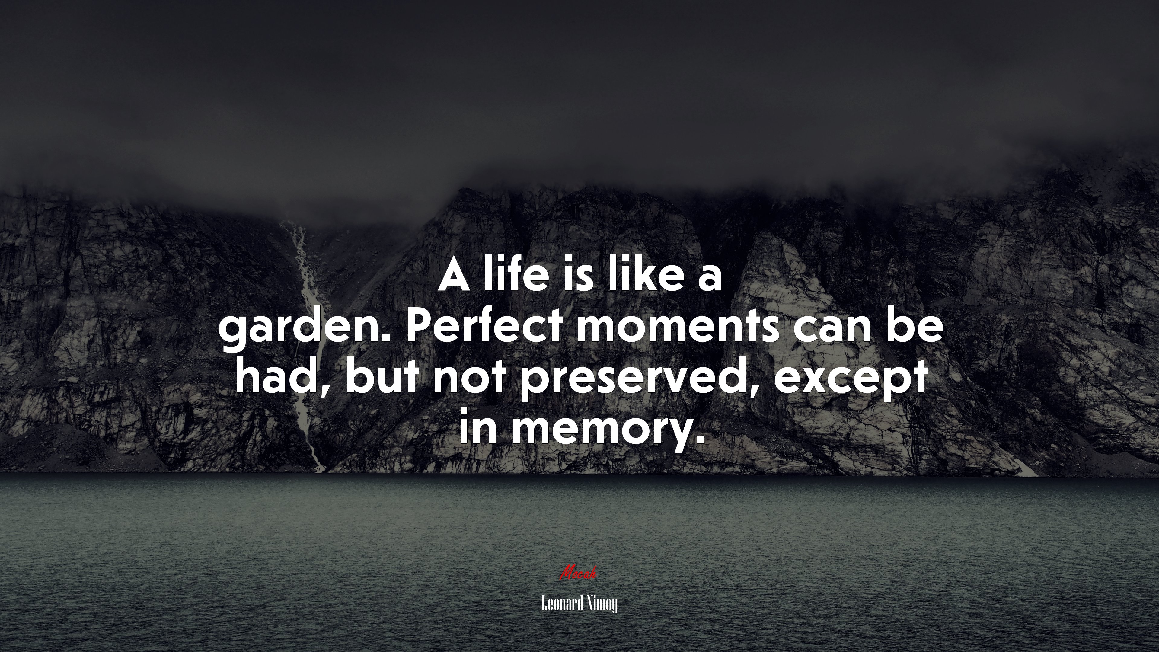 A life is like a garden. Perfect moments can be had, but not preserved, except in memory. | Leonard Nimoy quote HD Wallpaper
