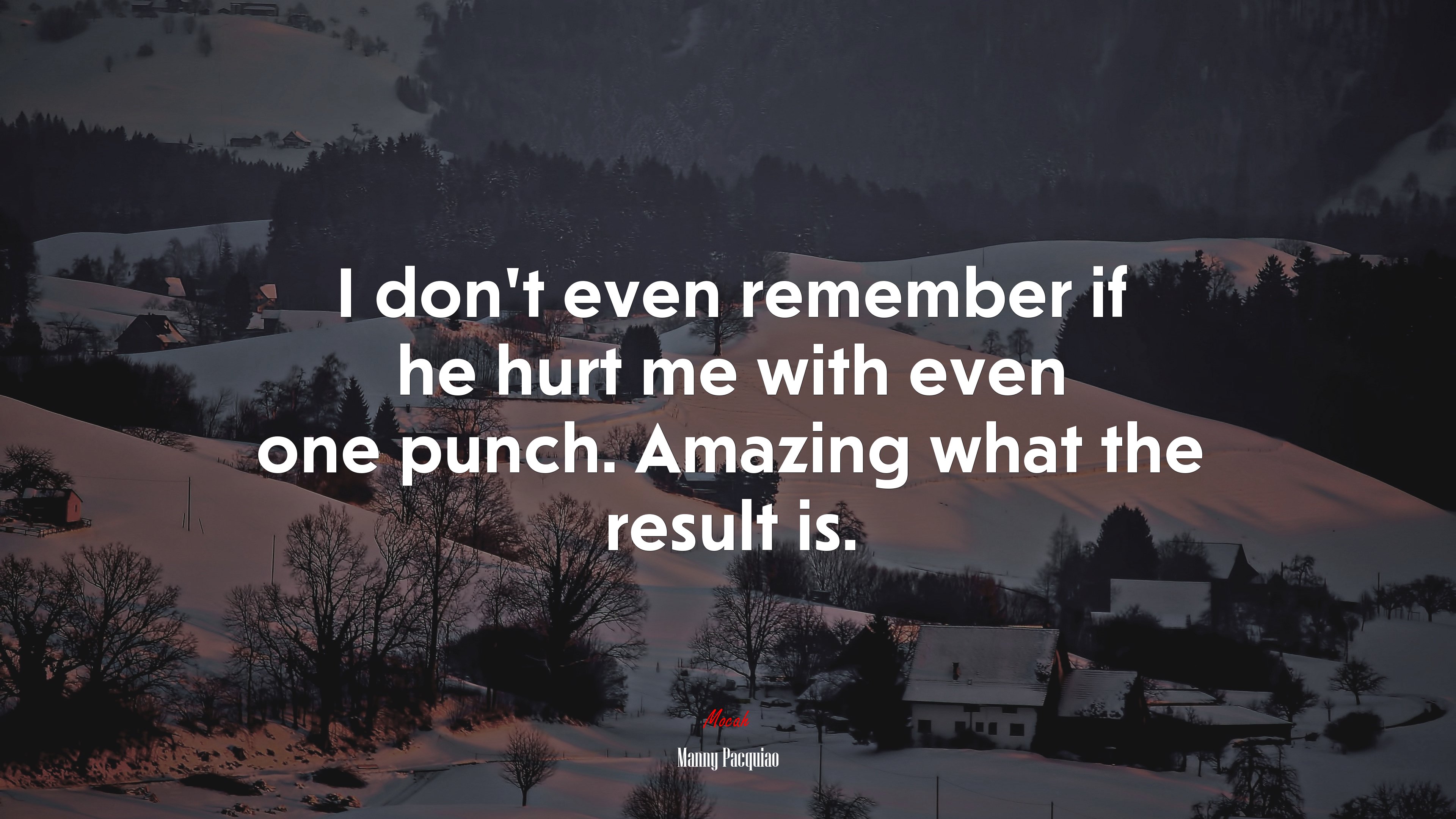 I don’t even remember if he hurt me with even one punch. Amazing what the result is. | Manny Pacquiao quote HD Wallpaper