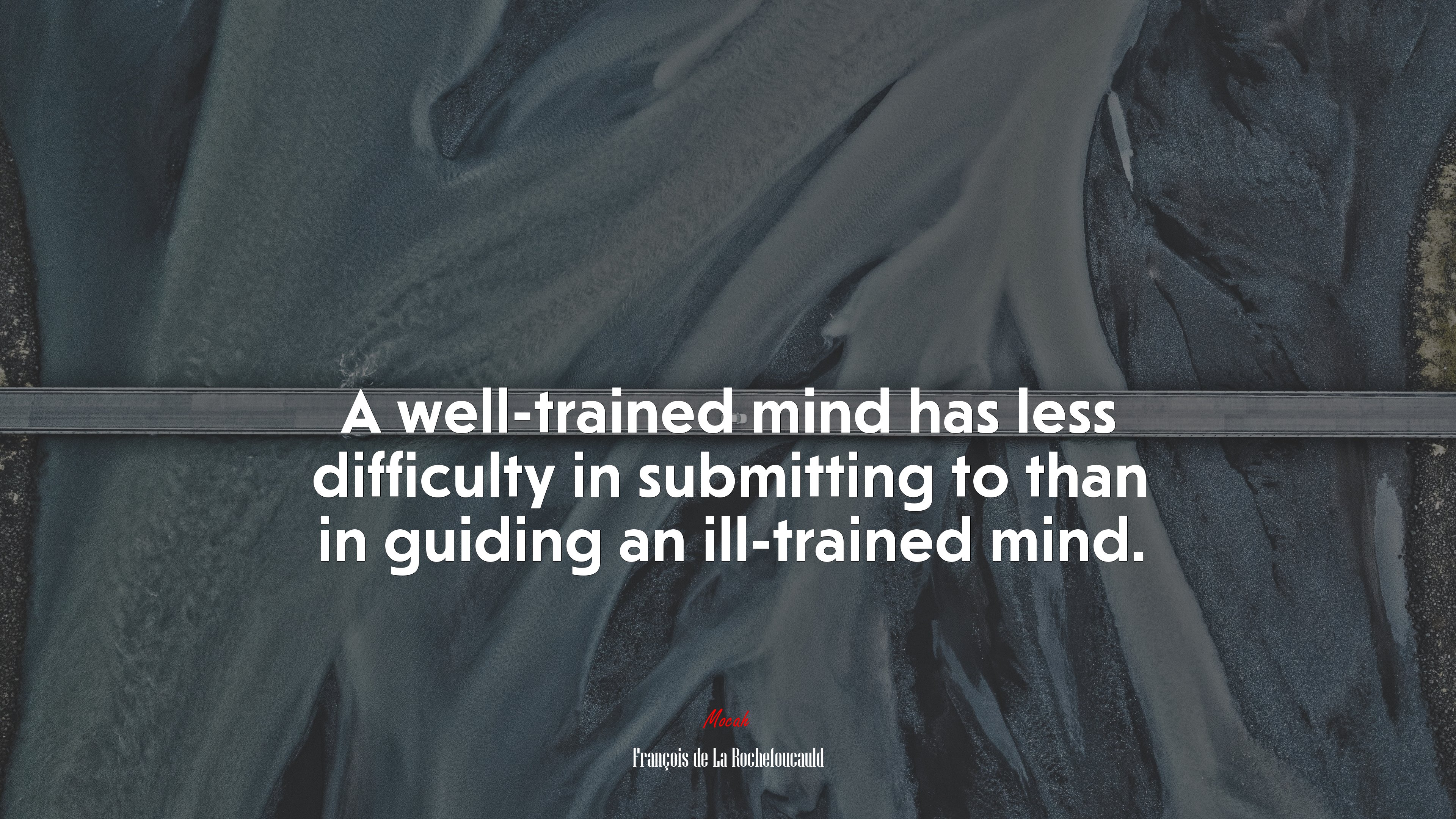 A well-trained mind has less difficulty in submitting to than in guiding an ill-trained mind. | François de La Rochefoucauld quote HD Wallpaper