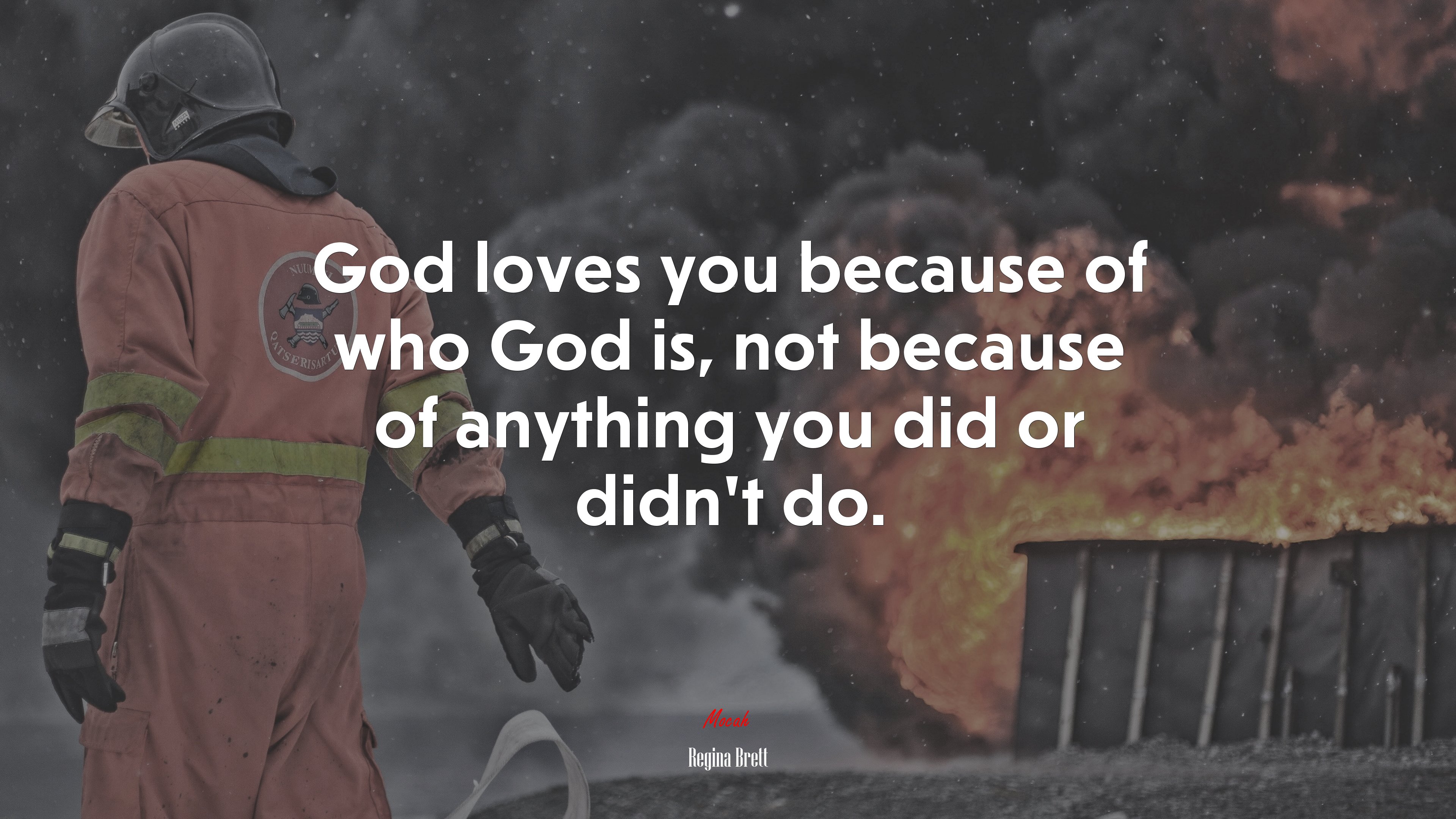 God loves you because of who God is, not because of anything you did or didn’t do. | Regina Brett quote HD Wallpaper