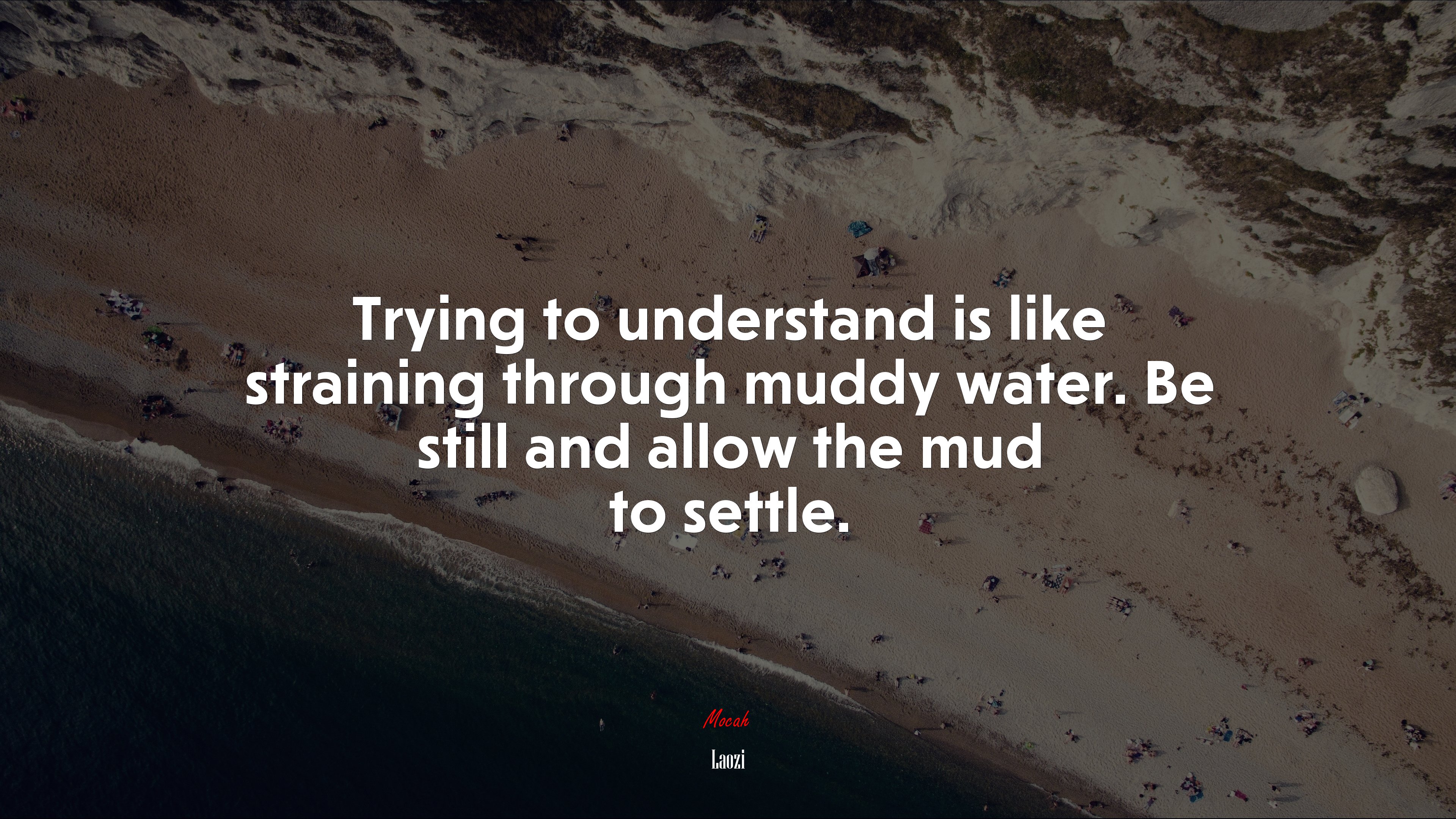 Trying to understand is like straining through muddy water. Be still and allow the mud to settle. | Laozi quote HD Wallpaper