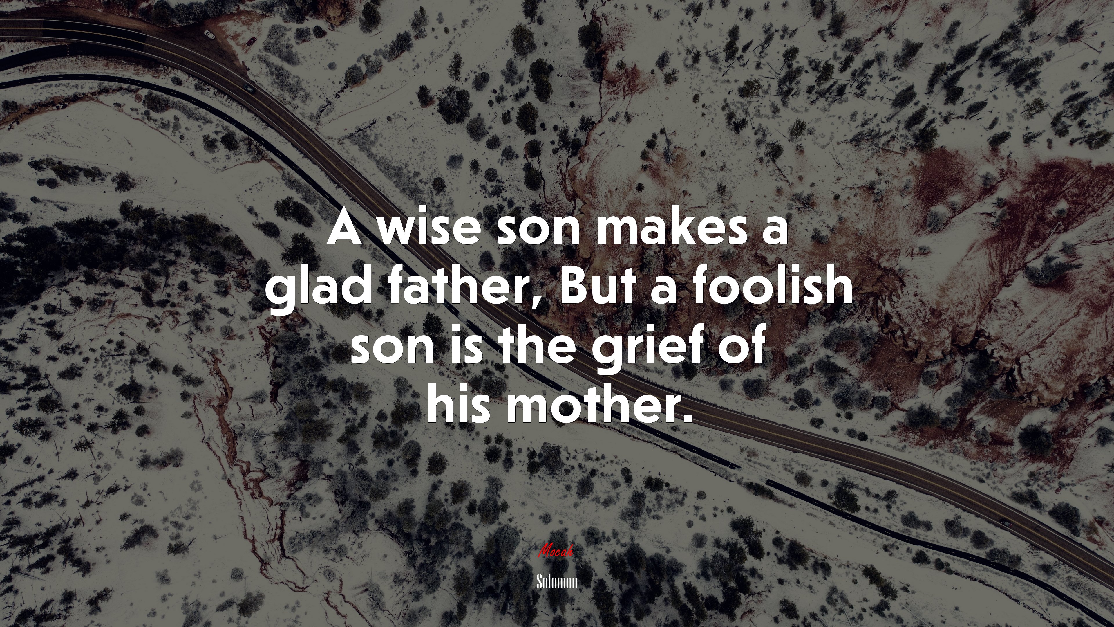 A wise son makes a glad father, But a foolish son is the grief of his mother. | Solomon quote HD Wallpaper