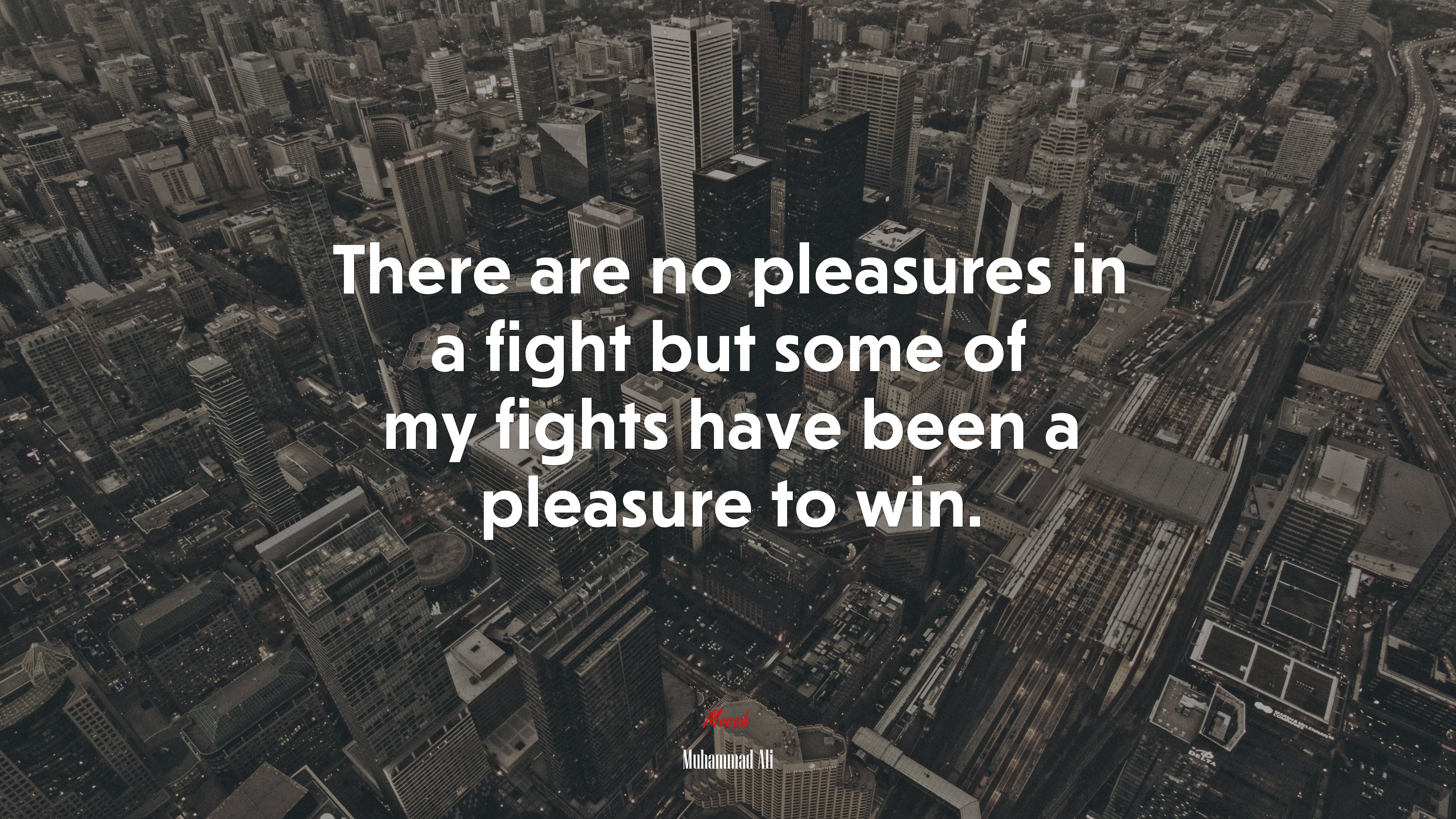 There are no pleasures in a fight but some of my fights have been a pleasure to win. | Muhammad Ali quote HD Wallpaper