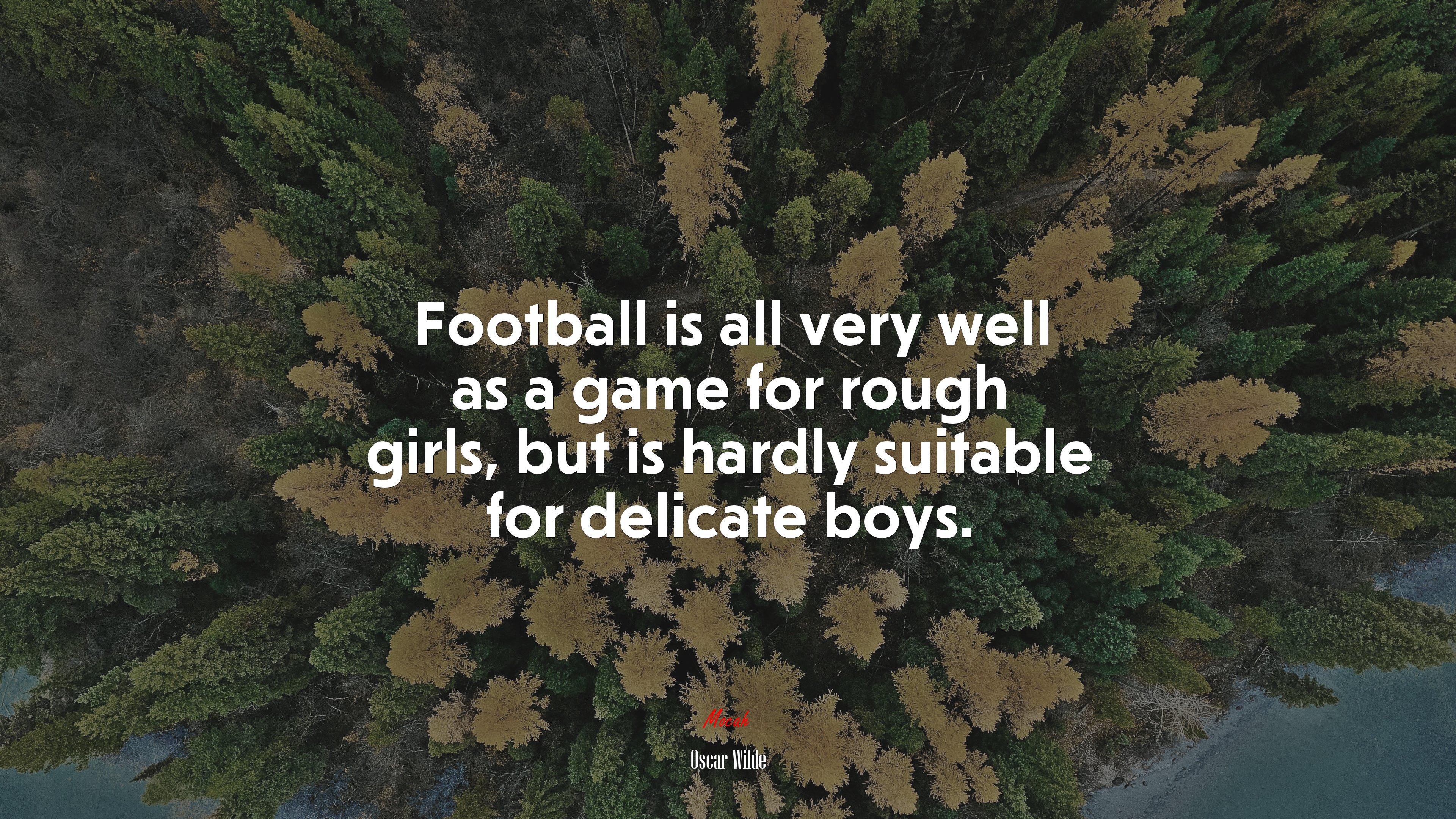 Football is all very well as a game for rough girls, but is hardly suitable for delicate boys. | Oscar Wilde quote HD Wallpaper