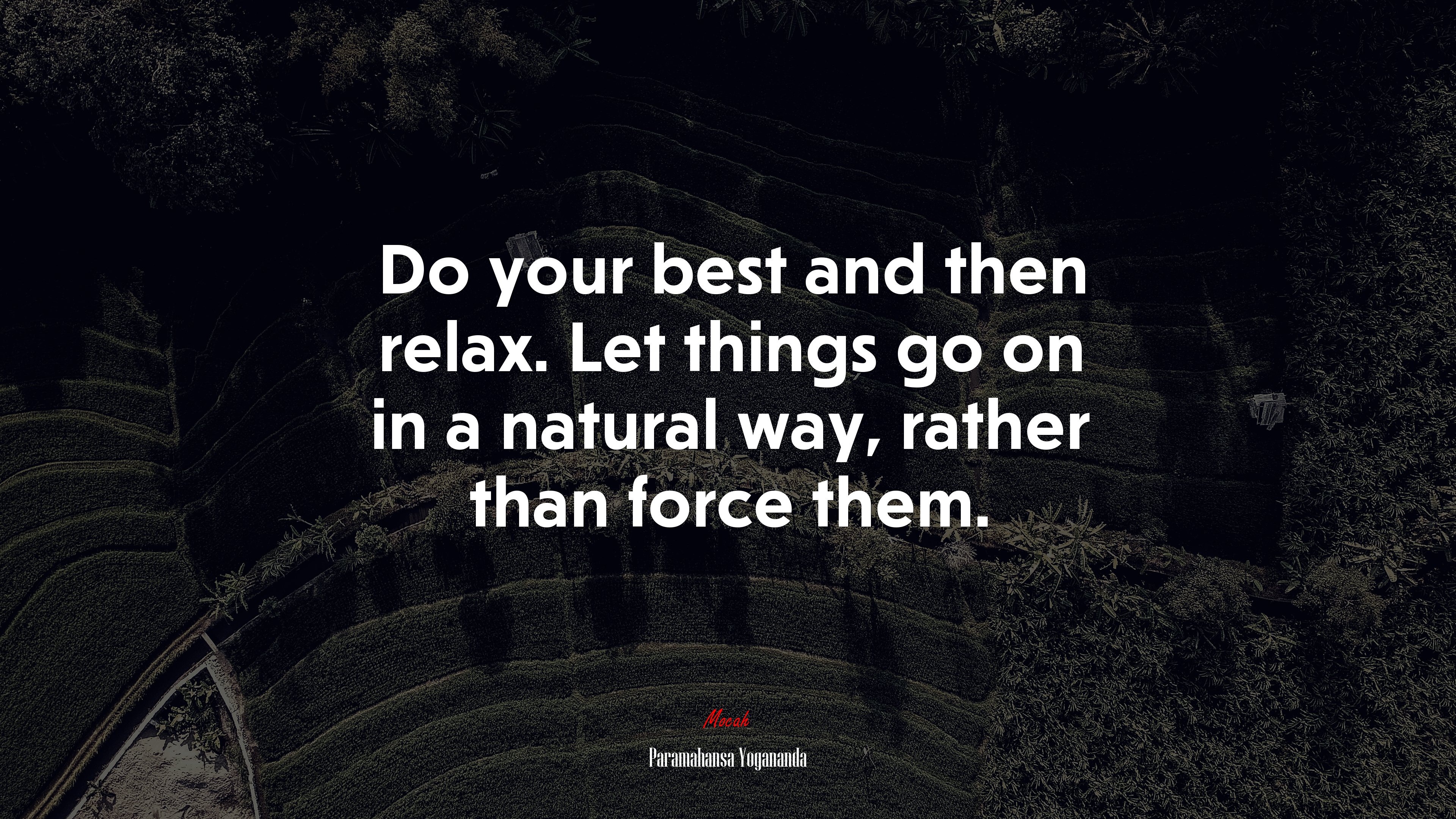 Do your best and then relax. Let things go on in a natural way, rather than force them. | Paramahansa Yogananda quote HD Wallpaper
