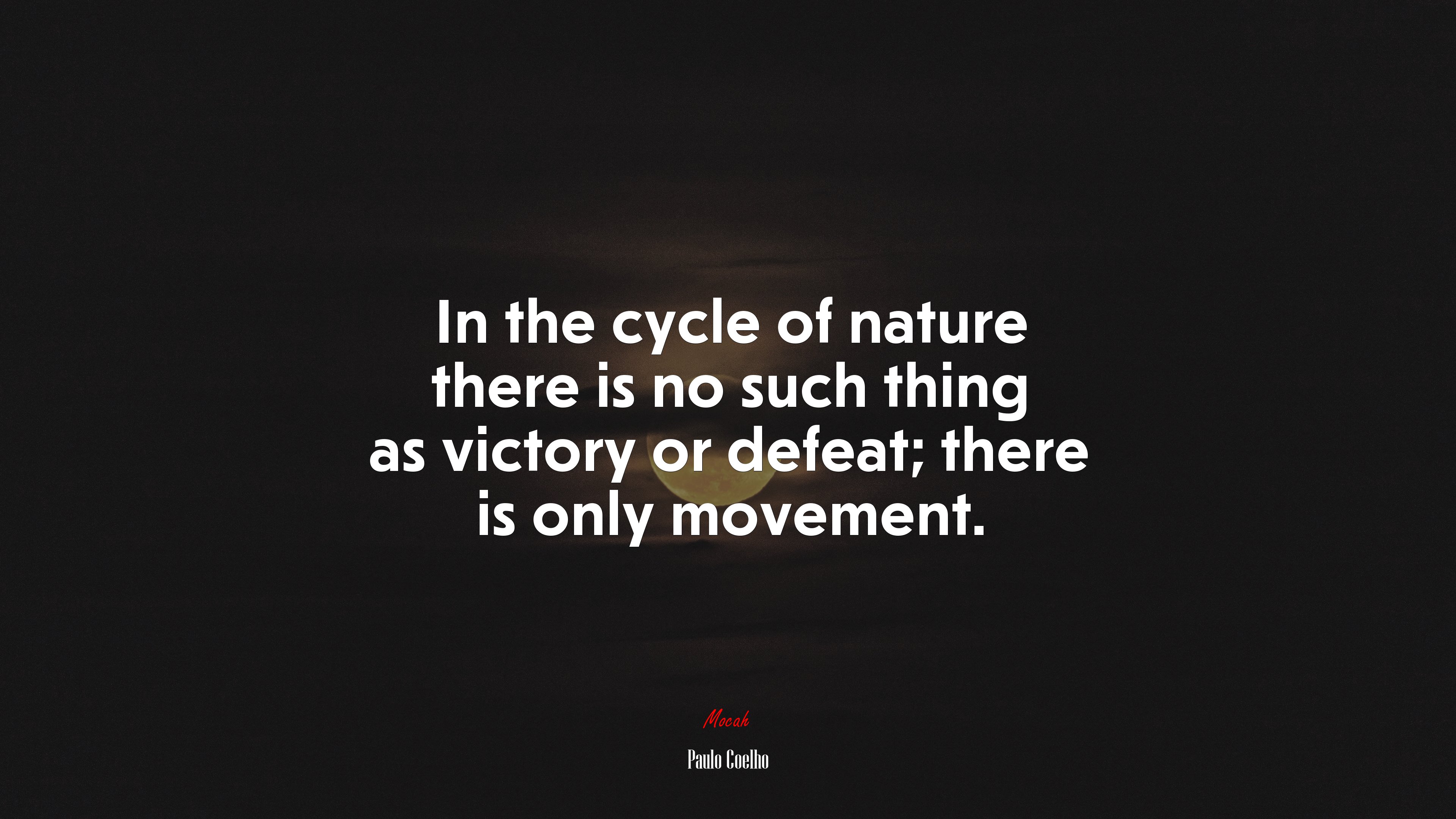 In the cycle of nature there is no such thing as victory or defeat; there is only movement. | Paulo Coelho quote HD Wallpaper
