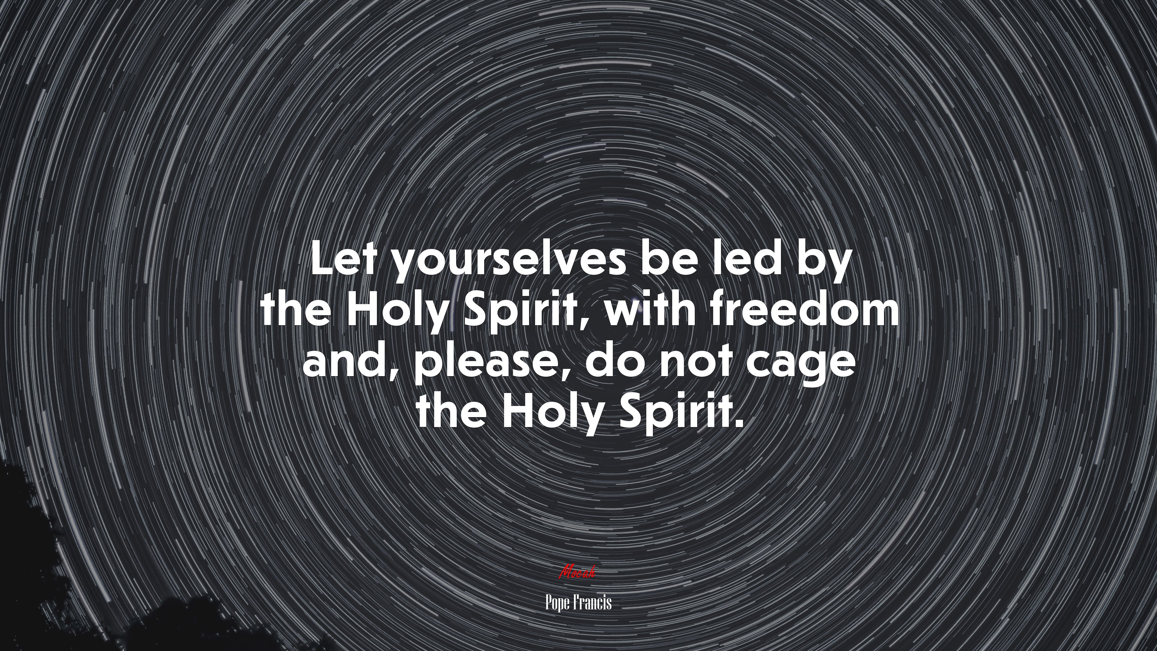 Let yourselves be led by the Holy Spirit, with freedom and, please, do not cage the Holy Spirit. | Pope Francis quote HD Wallpaper