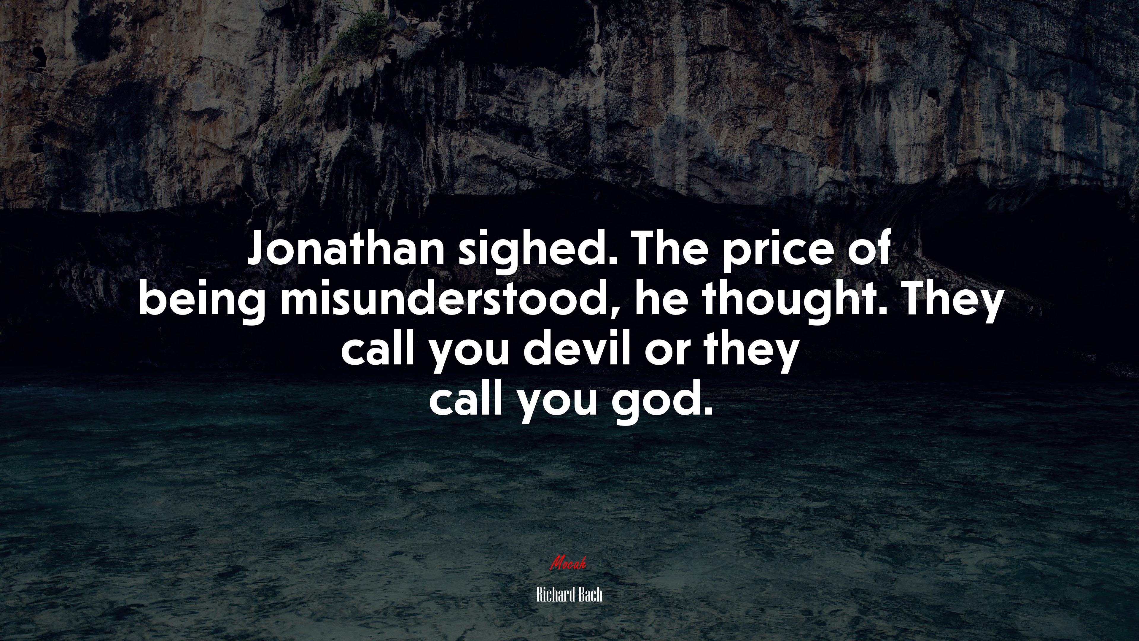 Jonathan sighed. The price of being misunderstood, he thought. They call you devil or they call you god. | Richard Bach quote HD Wallpaper