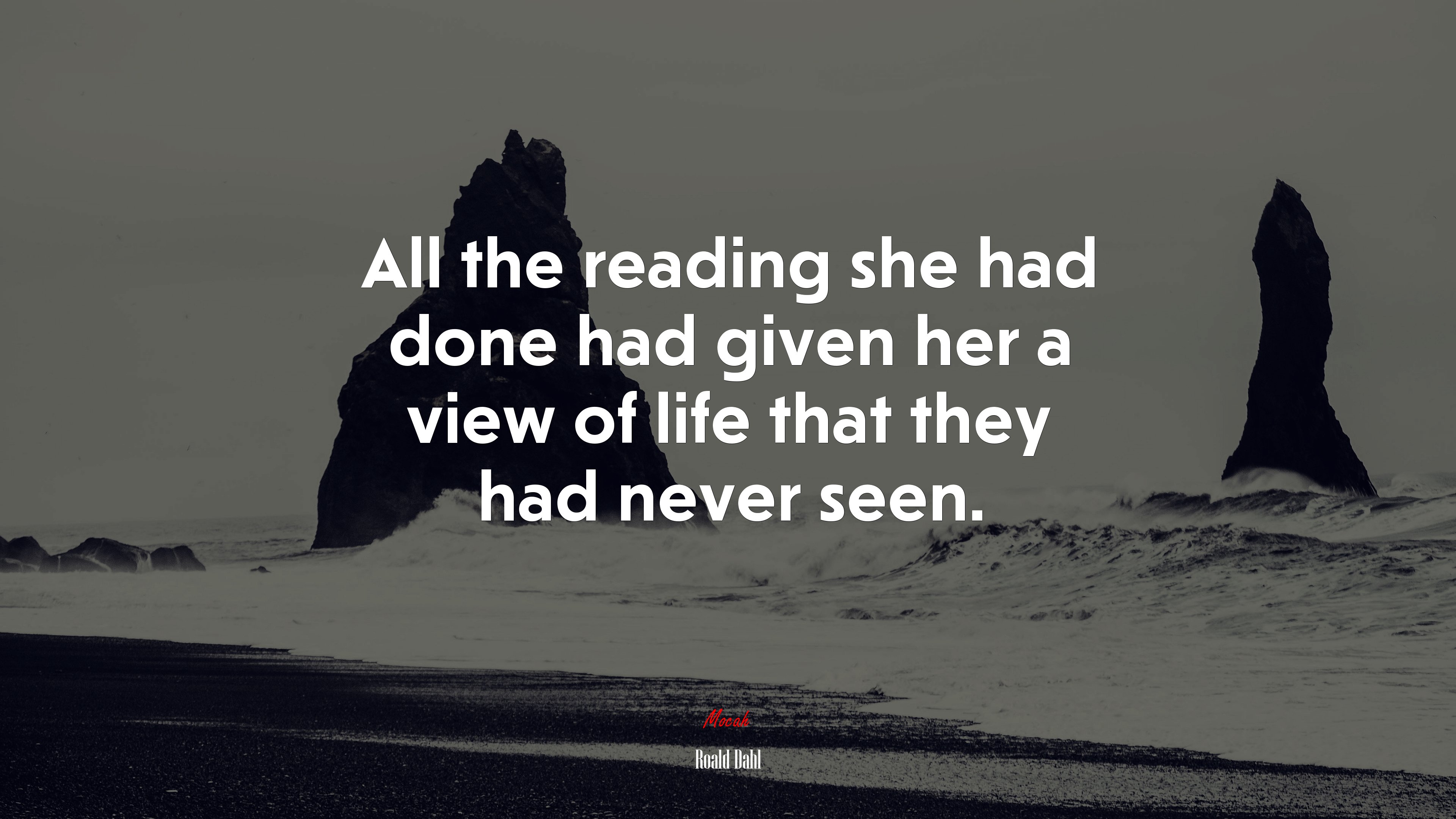 All the reading she had done had given her a view of life that they had never seen. | Roald Dahl quote HD Wallpaper