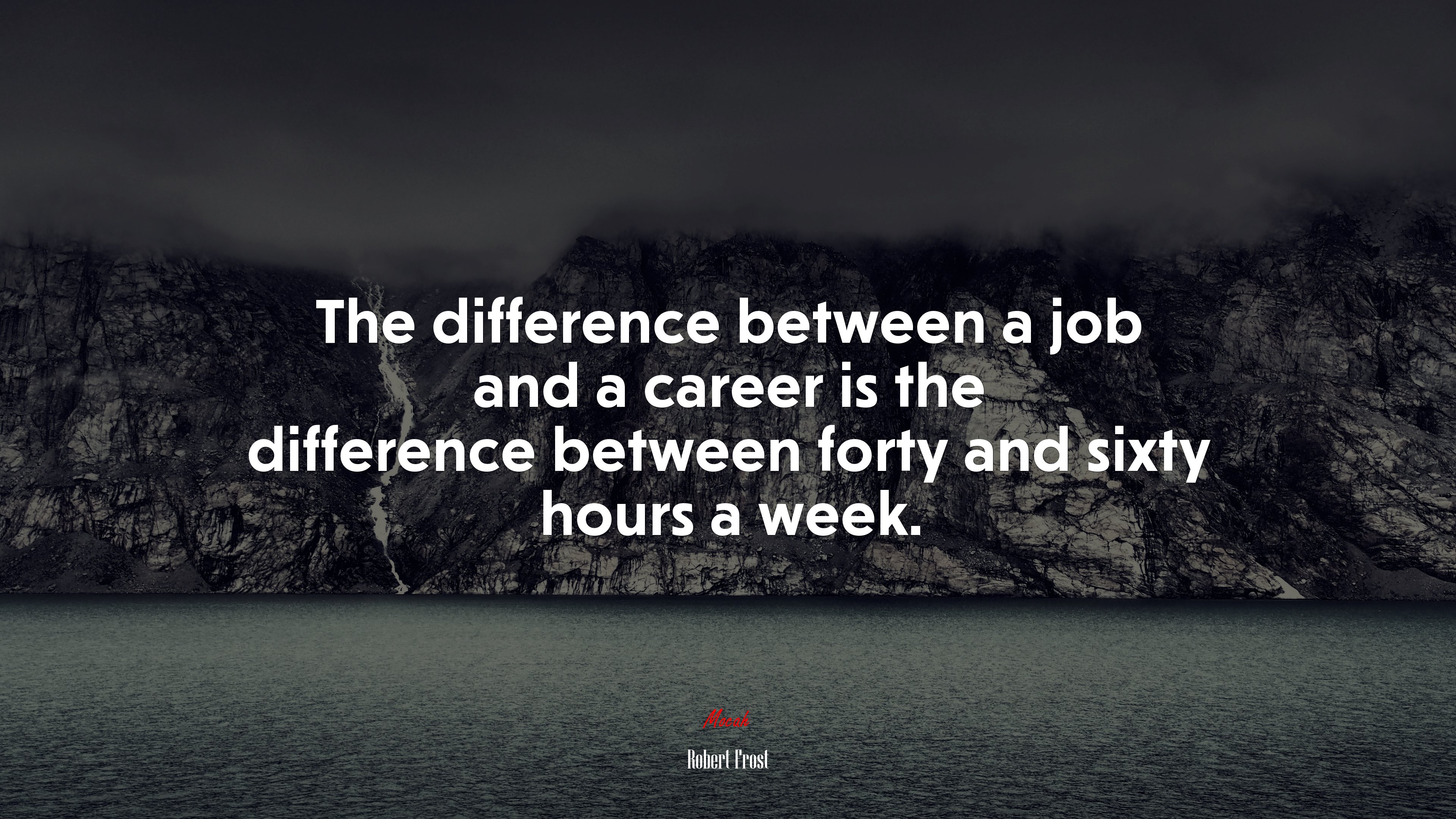 The difference between a job and a career is the difference between forty and sixty hours a week. | Robert Frost quote HD Wallpaper