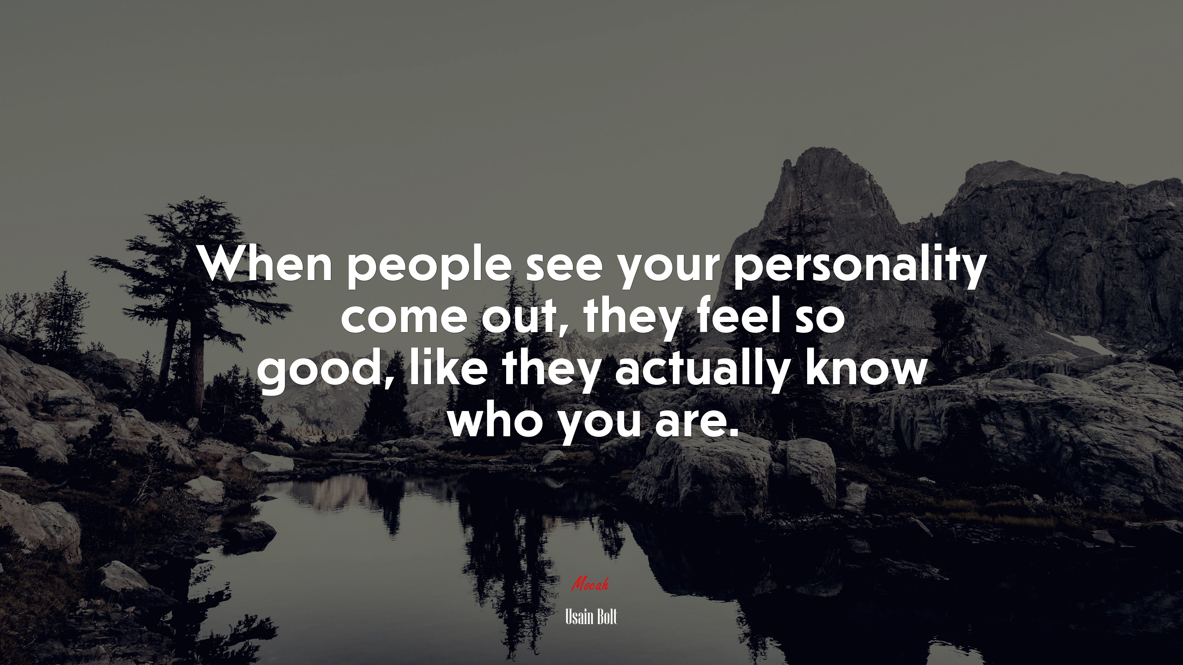 When people see your personality come out, they feel so good, like they actually know who you are. | Usain Bolt quote HD Wallpaper