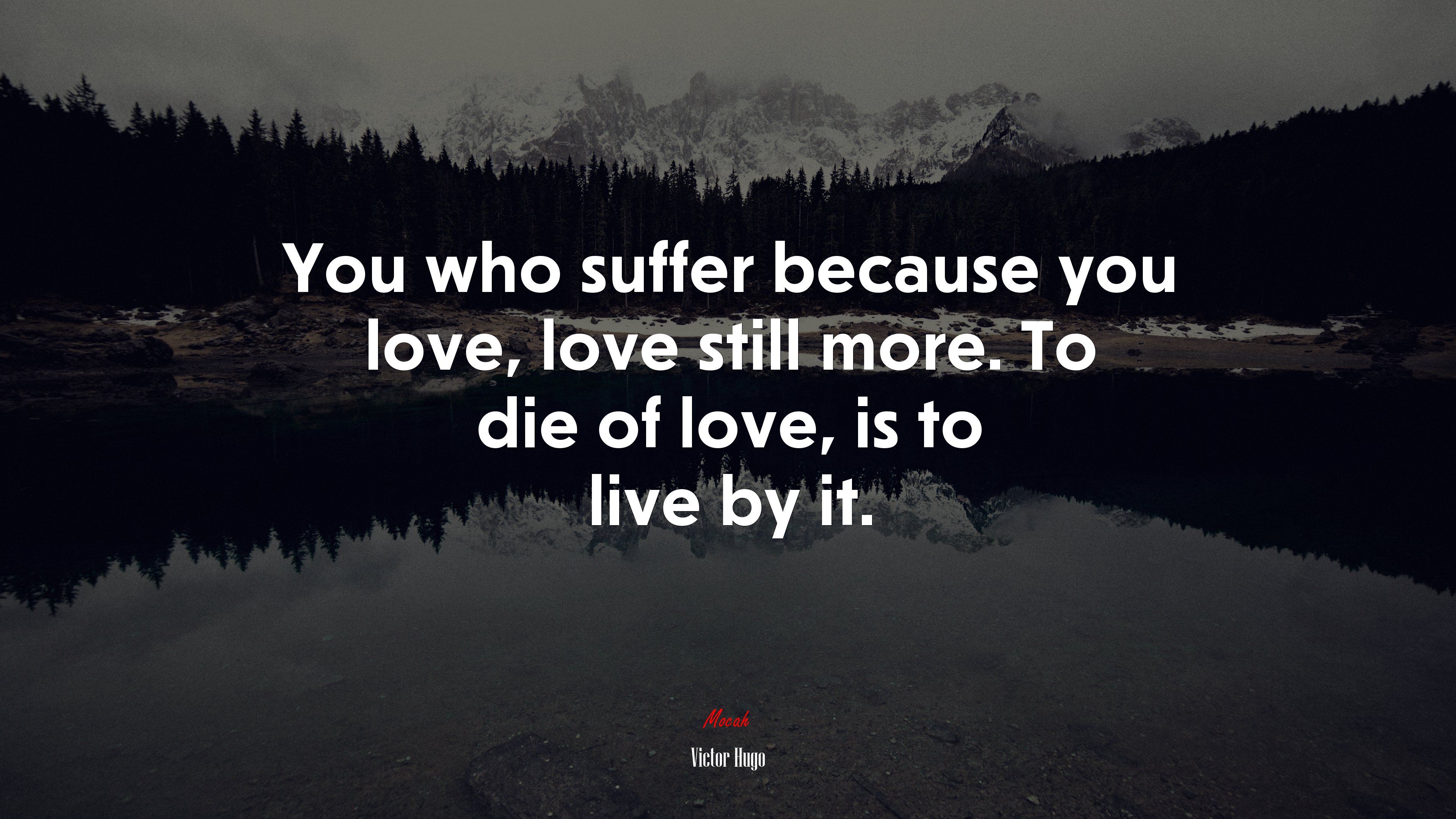 You who suffer because you love, love still more. To die of love, is to live by it. | Victor Hugo quote HD Wallpaper