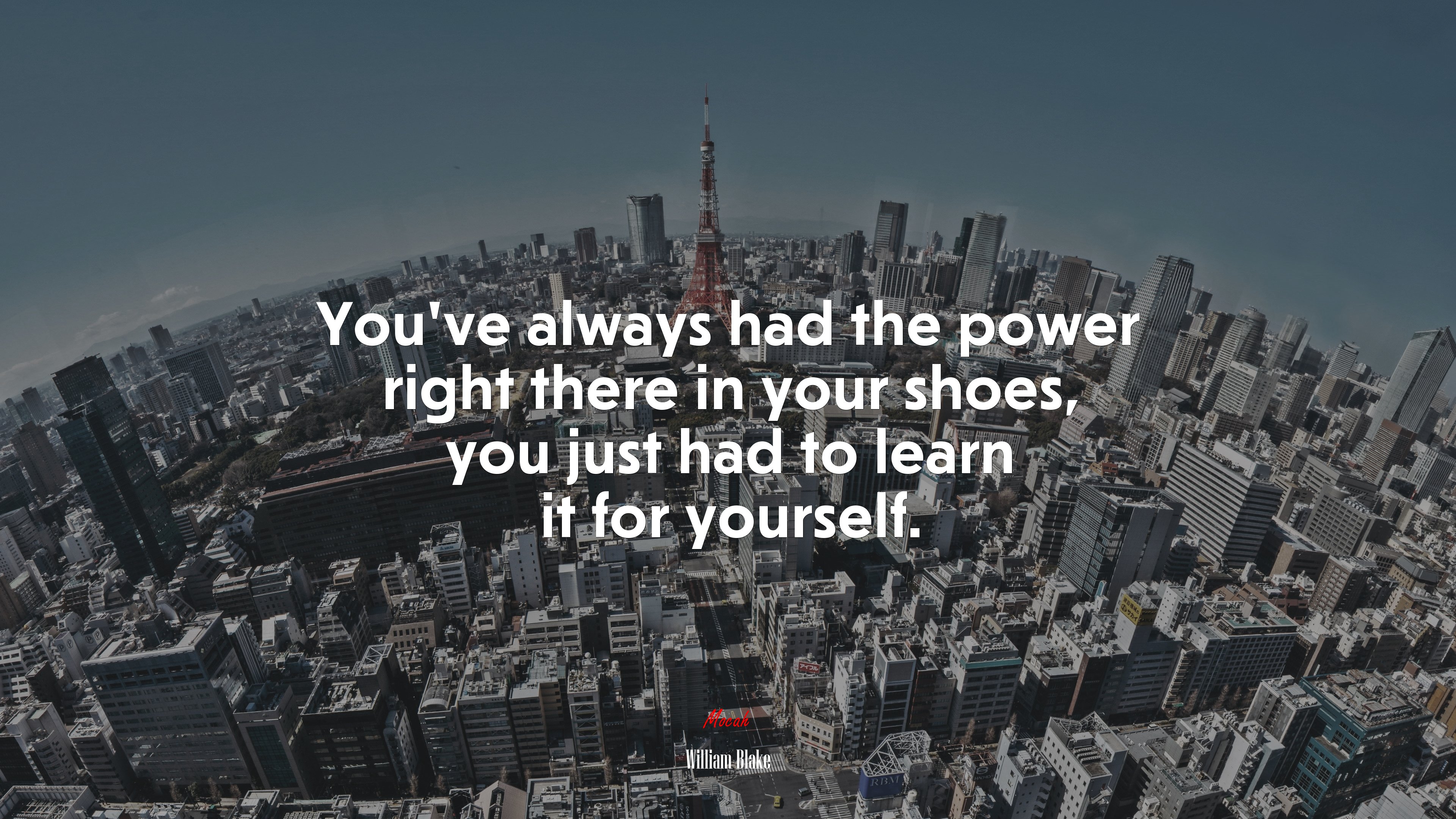 You’ve always had the power right there in your shoes, you just had to learn it for yourself. | William Blake quote HD Wallpaper