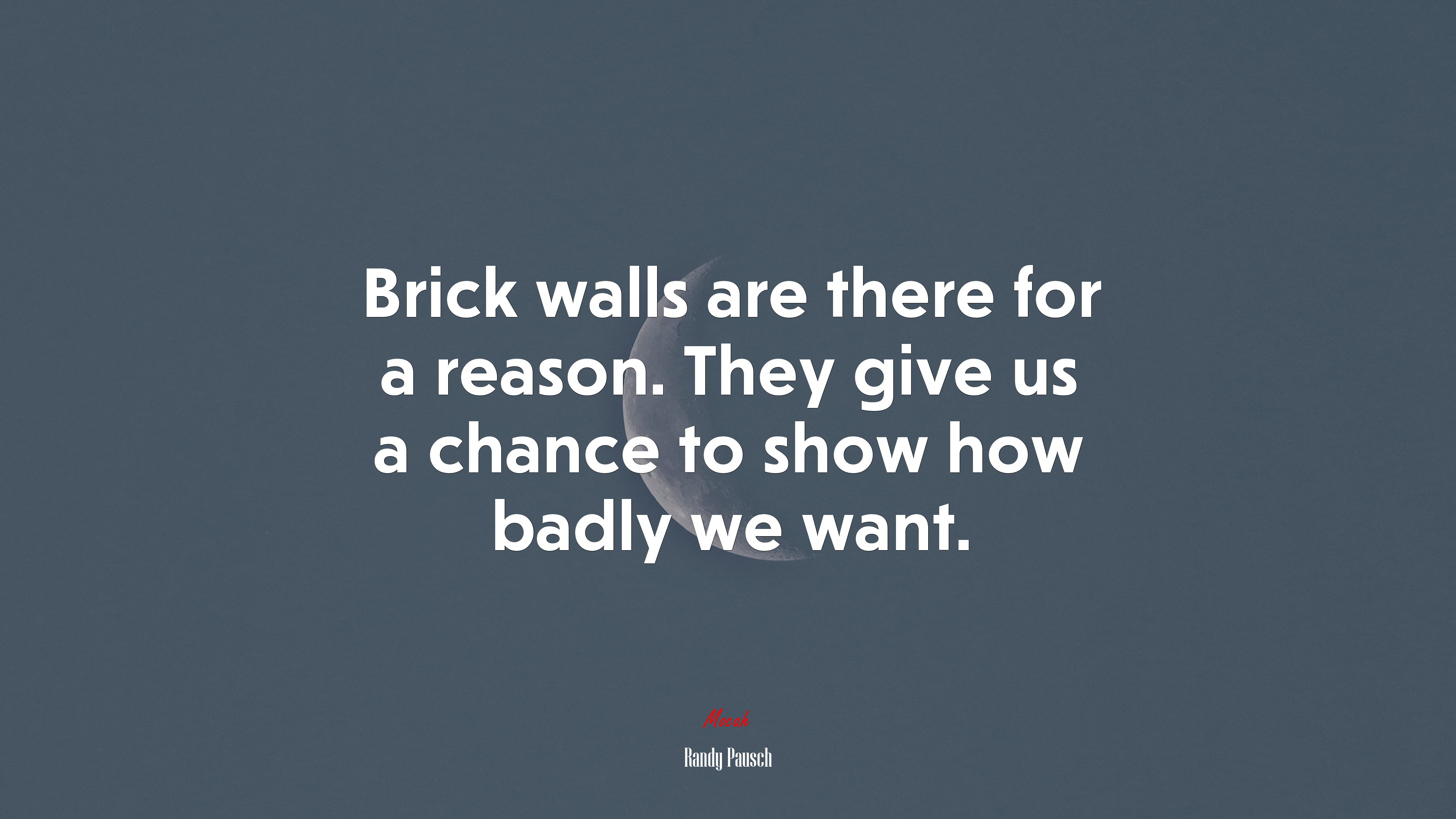 Brick walls are there for a reason. They give us a chance to show how badly we want. | Randy Pausch quote HD Wallpaper