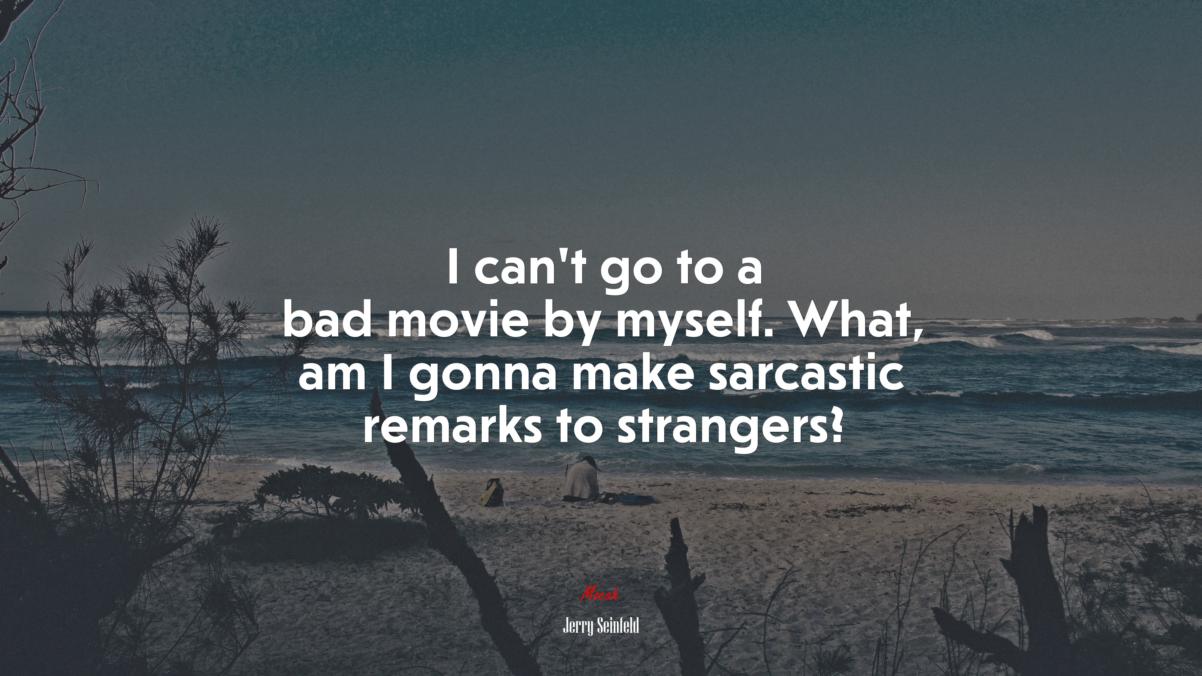 I can’t go to a bad movie by myself. What, am I gonna make sarcastic remarks to strangers? | Jerry Seinfeld quote HD Wallpaper