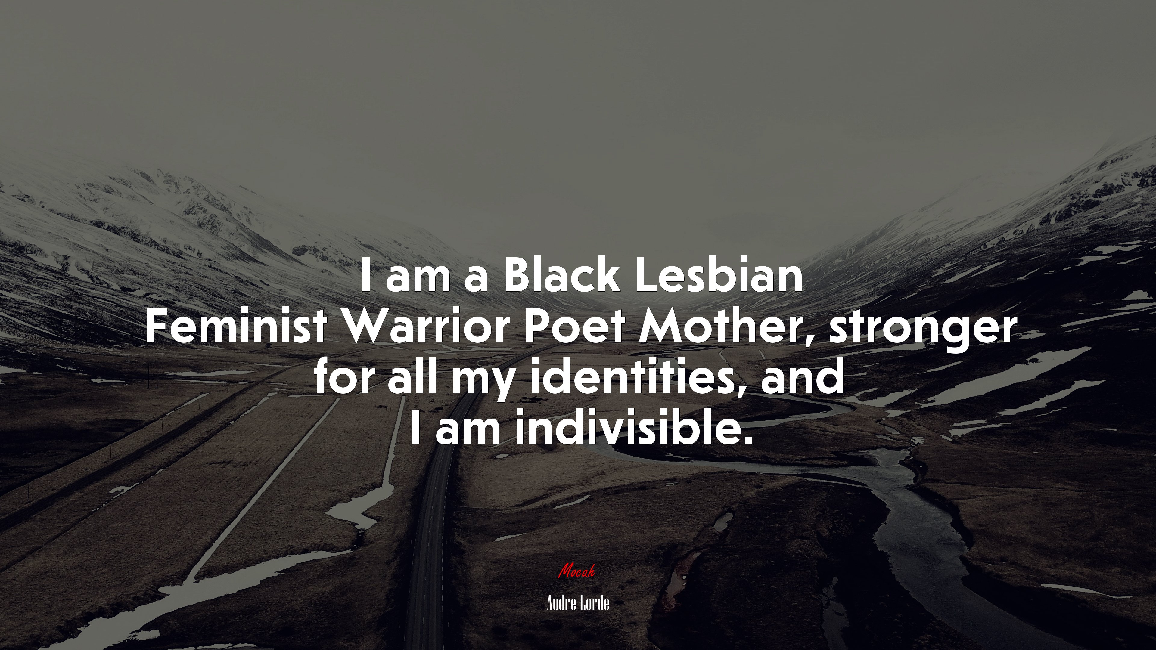 I am a Black Lesbian Feminist Warrior Poet Mother, stronger for all my identities, and I am indivisible. | Audre Lorde quote HD Wallpaper