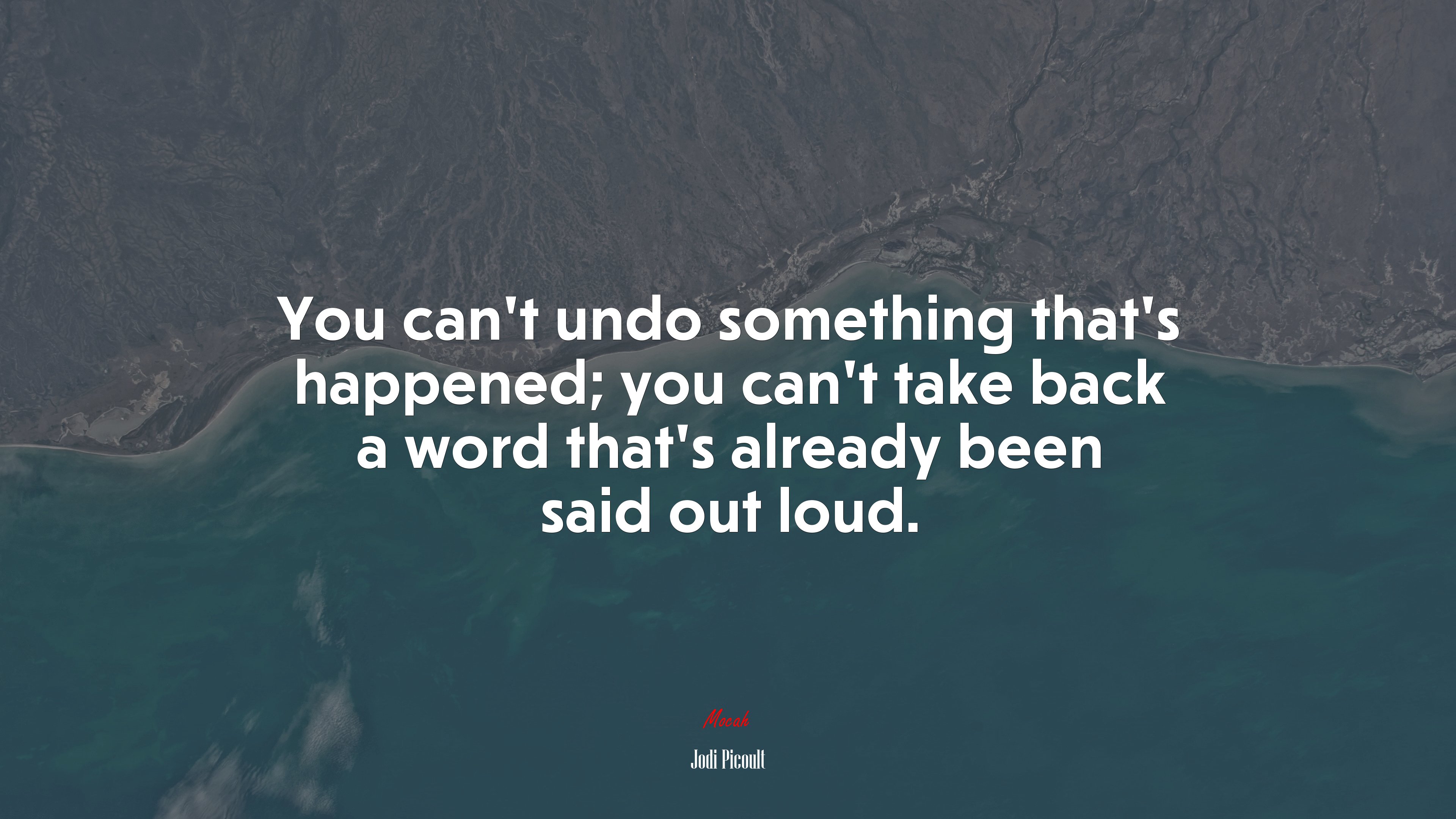 You can’t undo something that’s happened; you can’t take back a word that’s already been said out loud. | Jodi Picoult quote HD Wallpaper