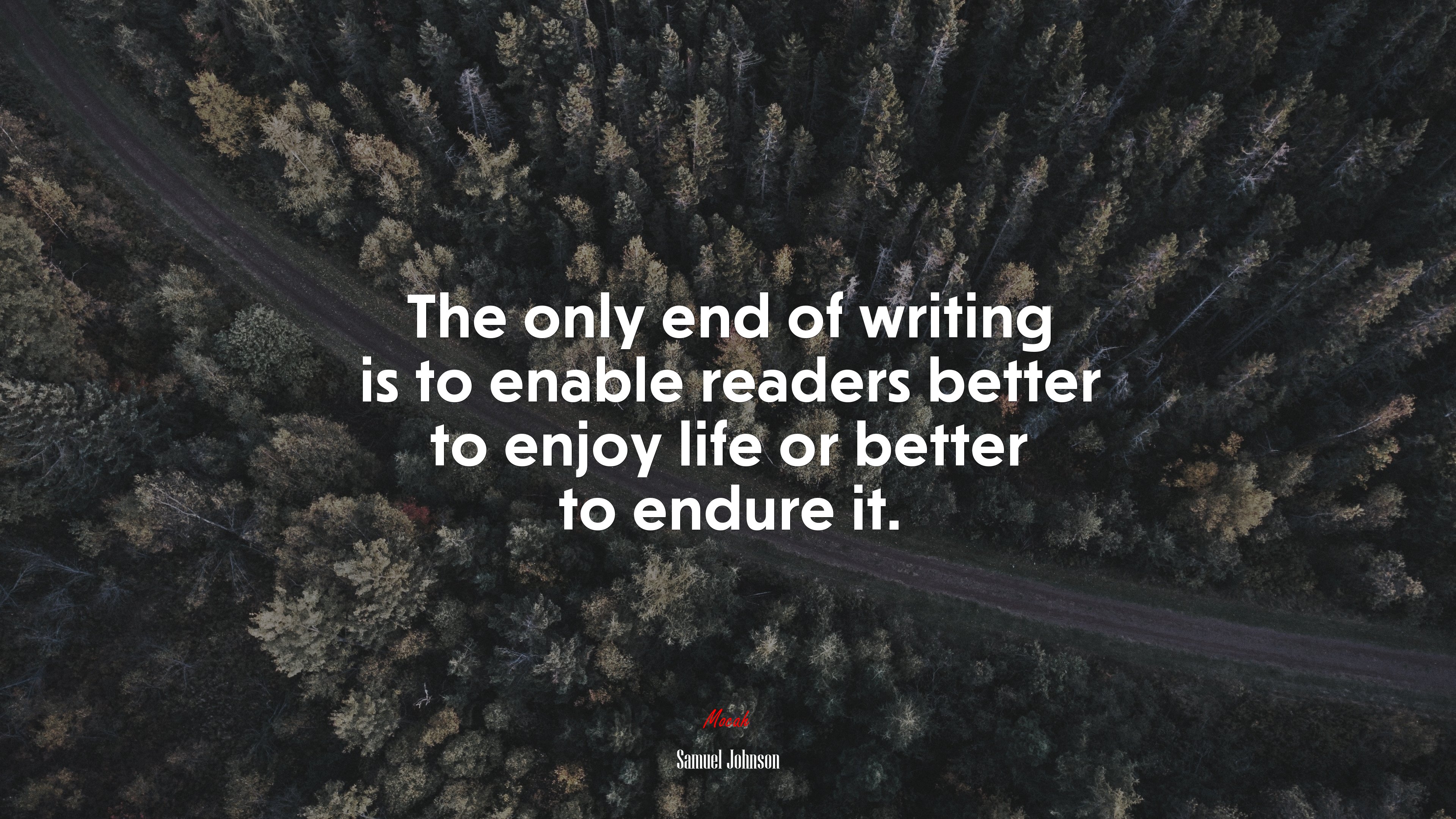 The only end of writing is to enable readers better to enjoy life or better to endure it. | Samuel Johnson quote HD Wallpaper