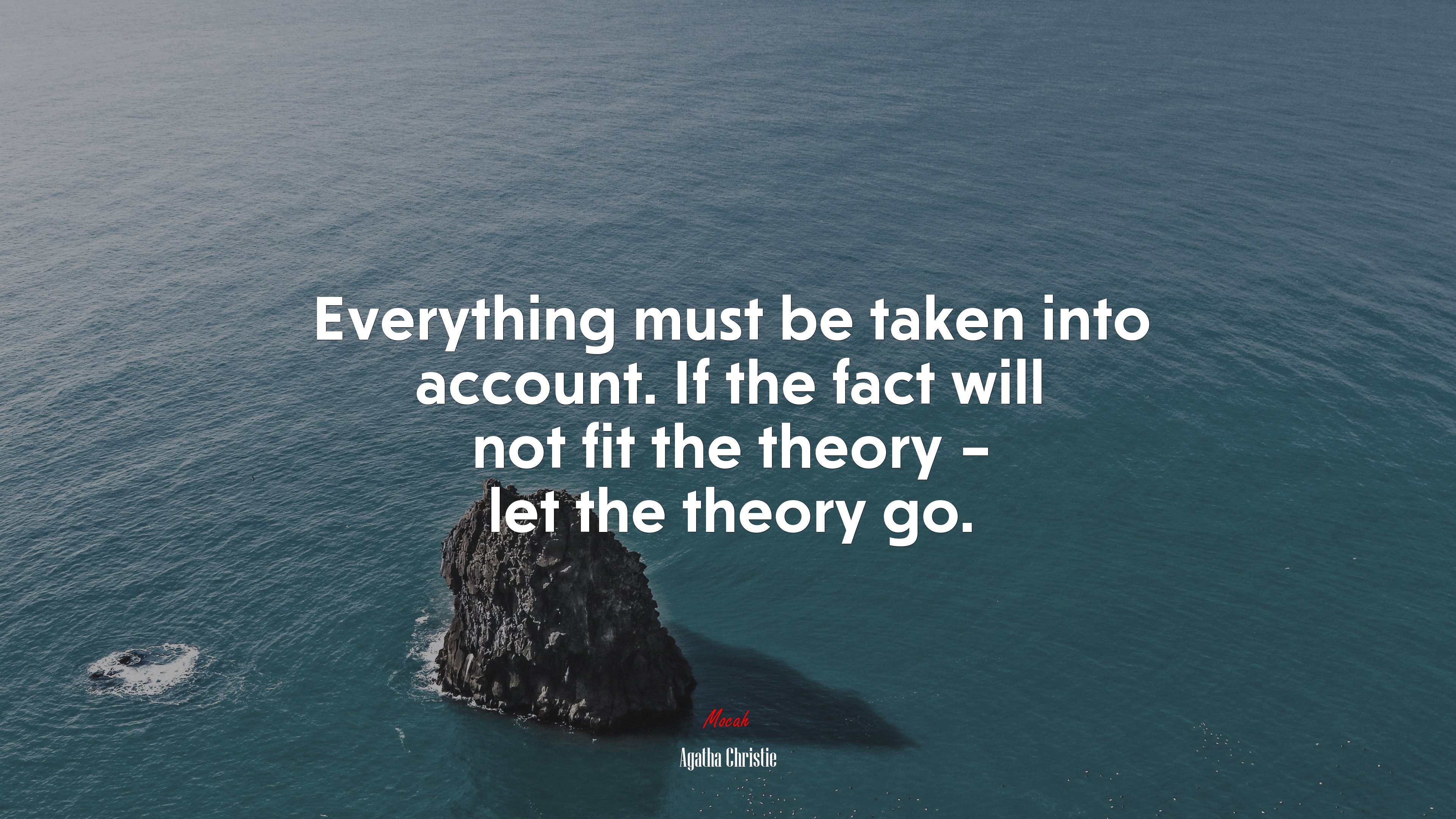 Everything must be taken into account. If the fact will not fit the theory – let the theory go. | Agatha Christie quote HD Wallpaper