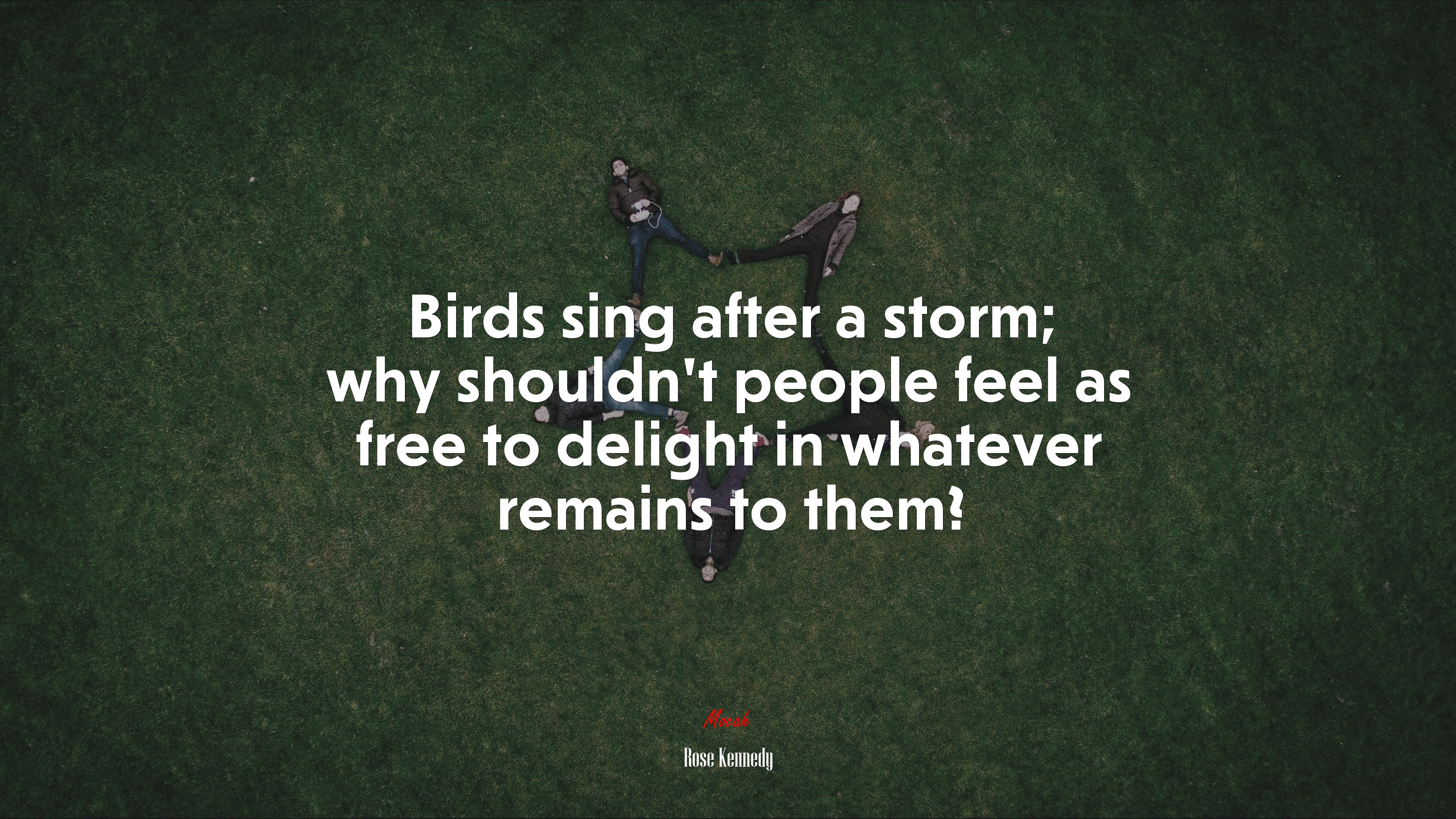 Birds sing after a storm; why shouldn’t people feel as free to delight in whatever remains to them? | Rose Kennedy quote HD Wallpaper