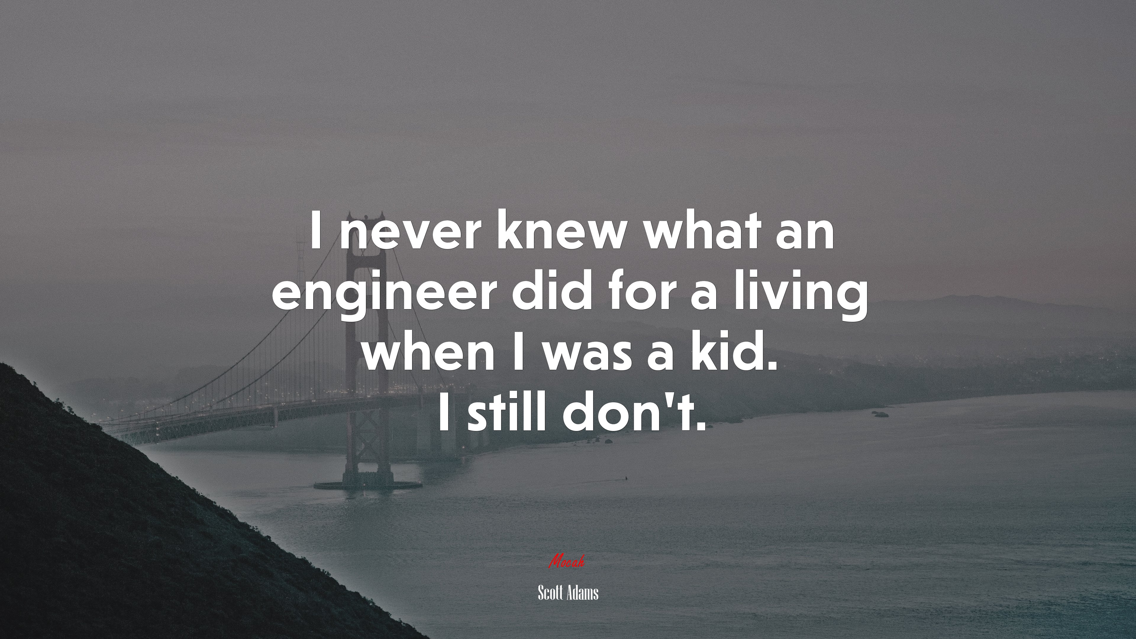 I never knew what an engineer did for a living when I was a kid. I still don’t. | Scott Adams quote HD Wallpaper