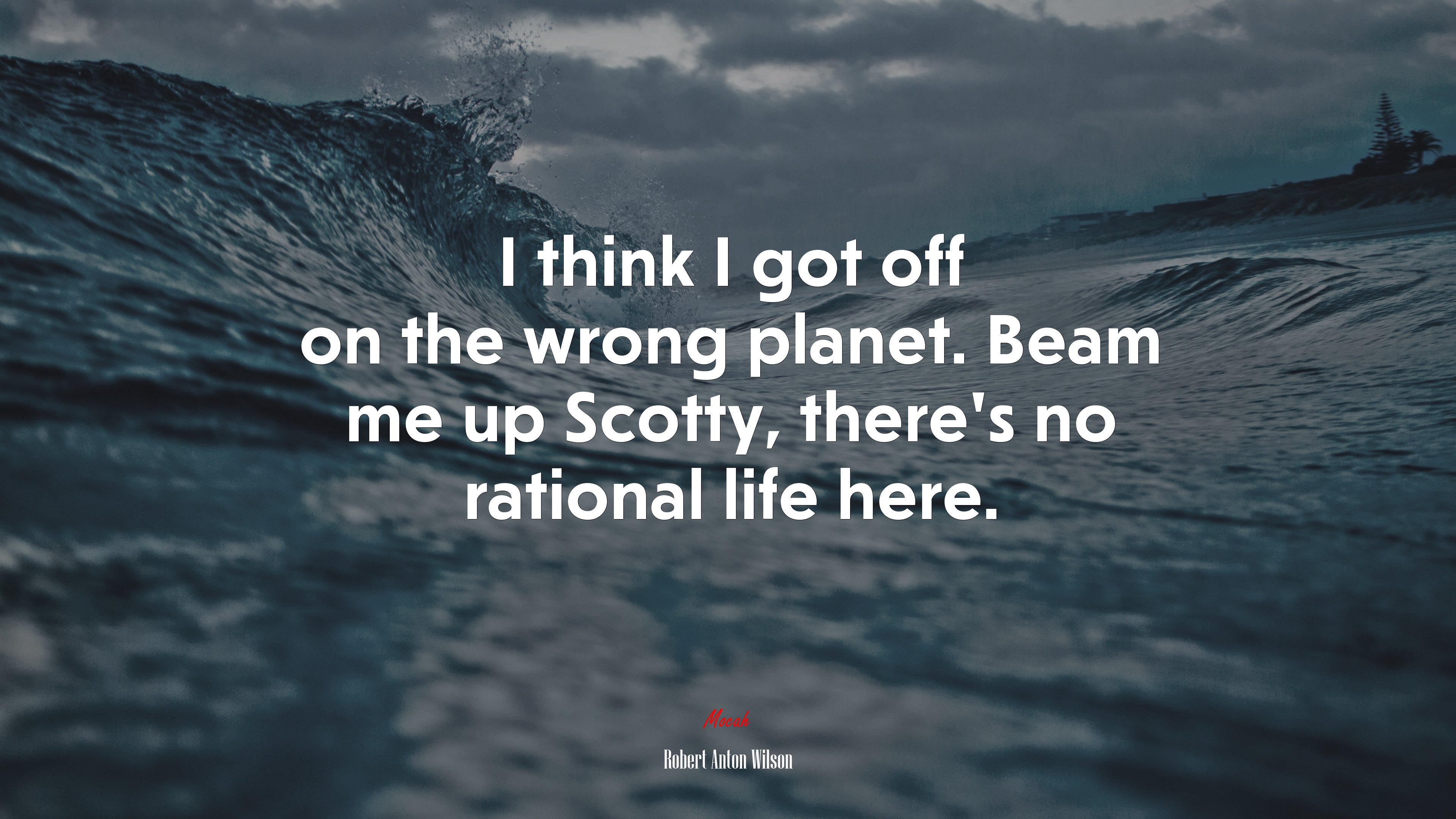 I think I got off on the wrong planet. Beam me up Scotty, there’s no rational life here. | Robert Anton Wilson quote HD Wallpaper