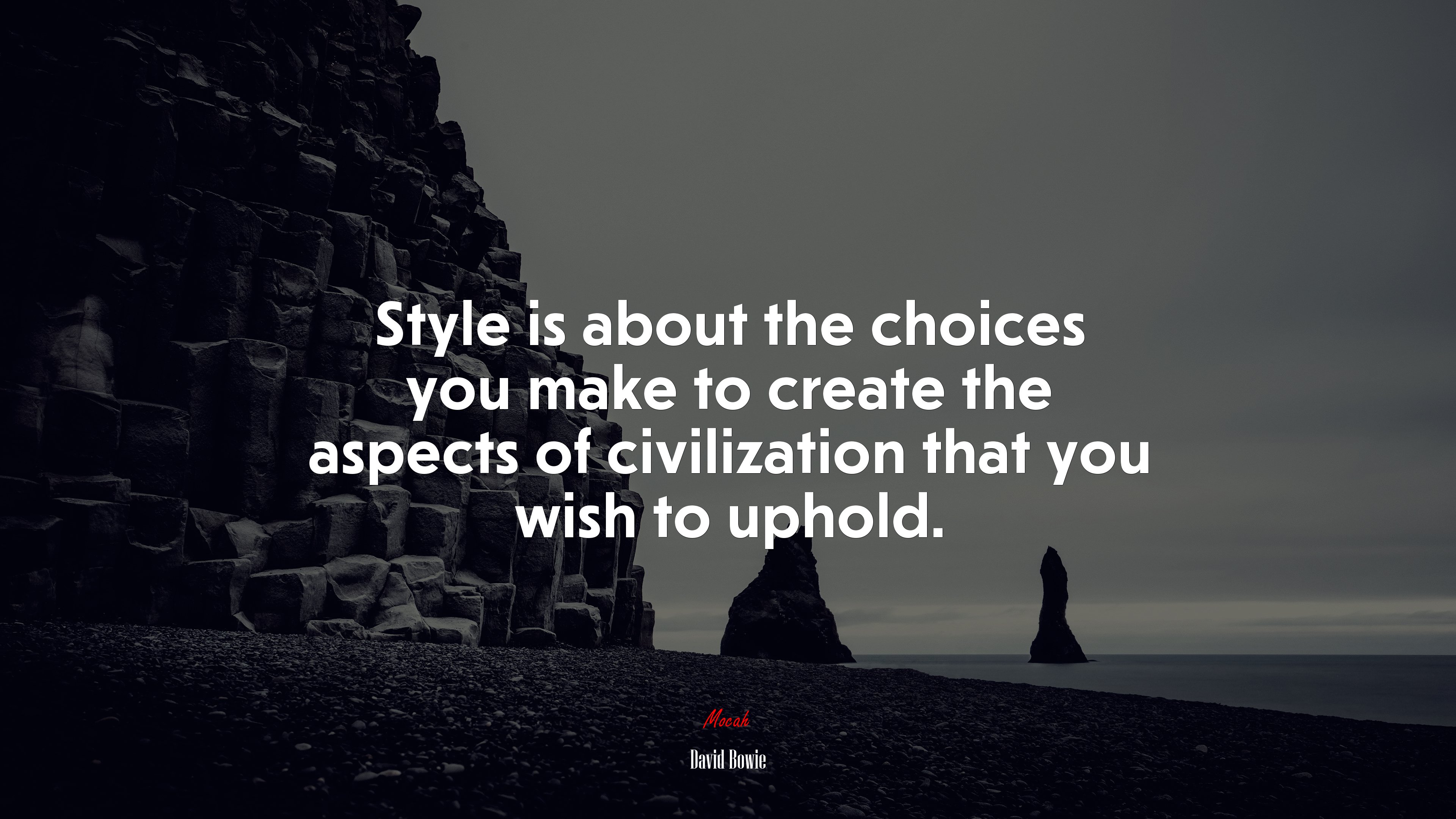 Style is about the choices you make to create the aspects of civilization that you wish to uphold. | David Bowie quote HD Wallpaper