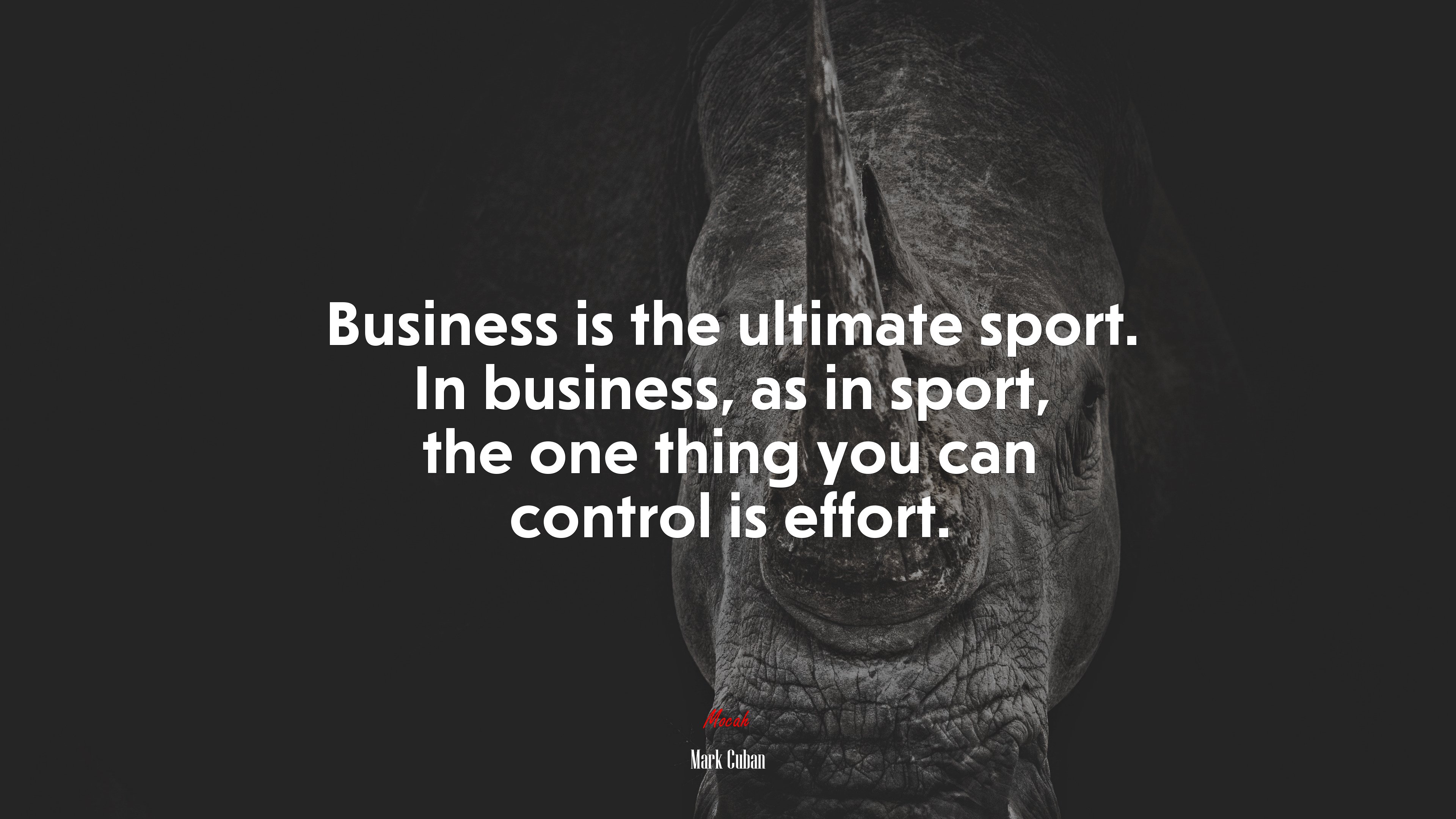 Business is the ultimate sport. In business, as in sport, the one thing you can control is effort. | Mark Cuban quote HD Wallpaper