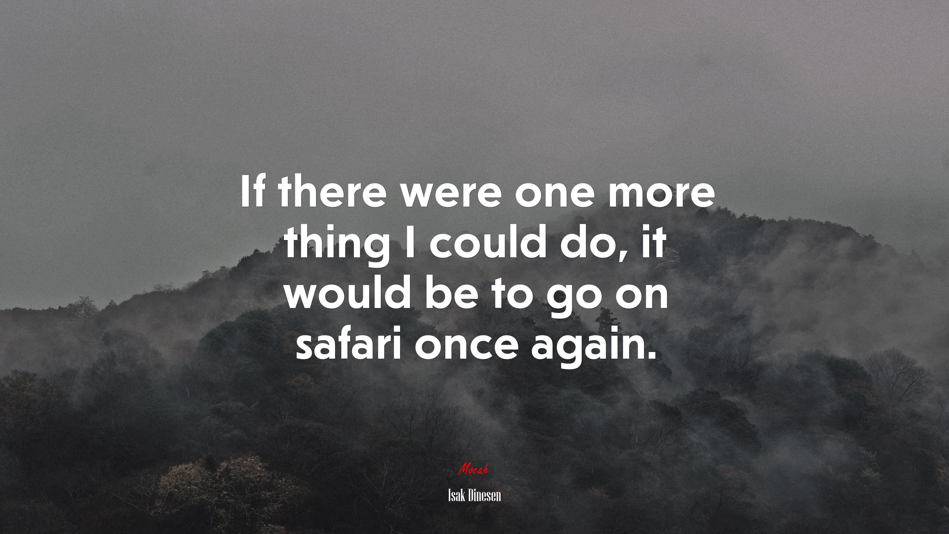 If there were one more thing I could do, it would be to go on safari once again. | Isak Dinesen quote HD Wallpaper