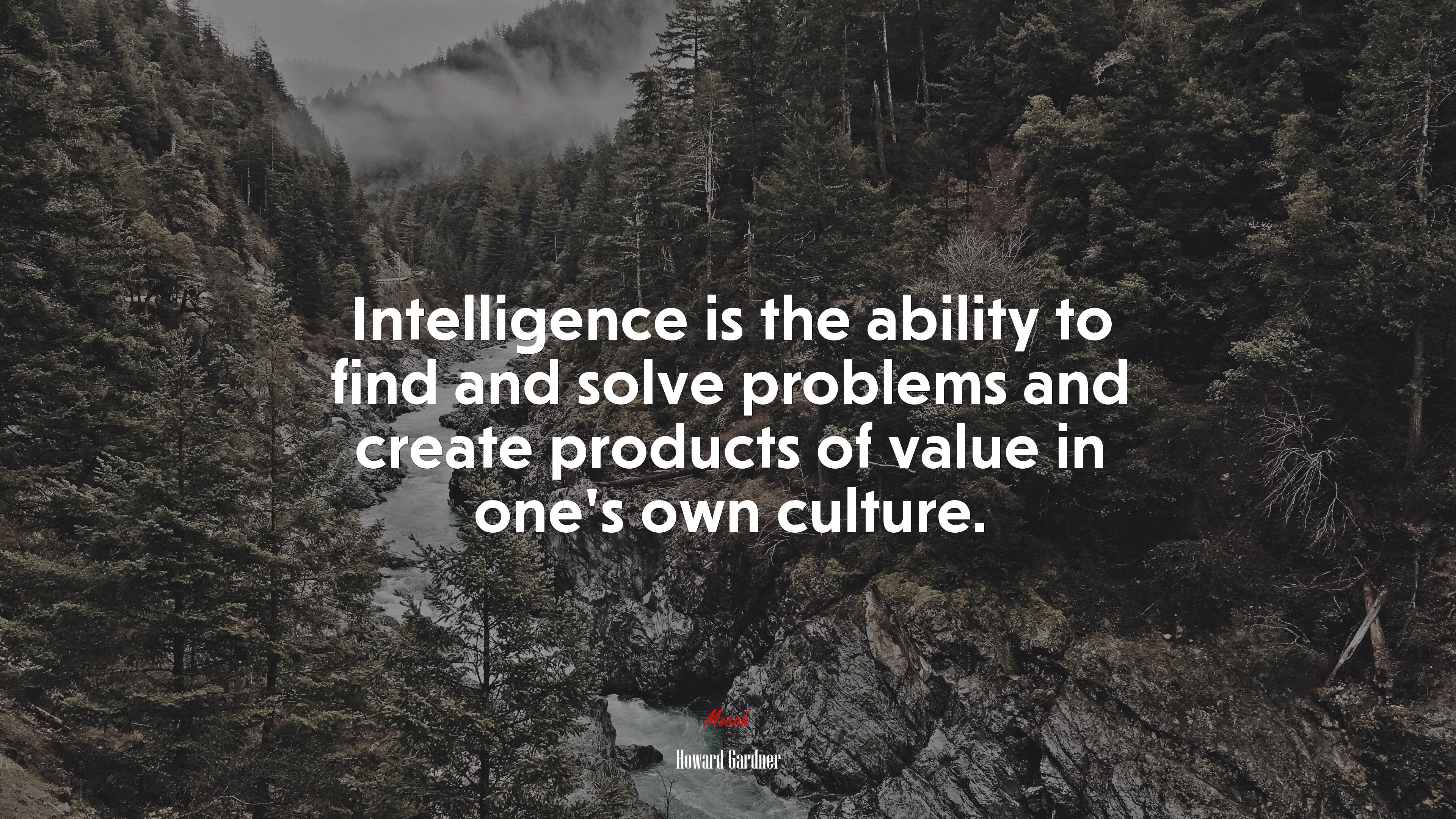Intelligence is the ability to find and solve problems and create products of value in one’s own culture. | Howard Gardner quote HD Wallpaper