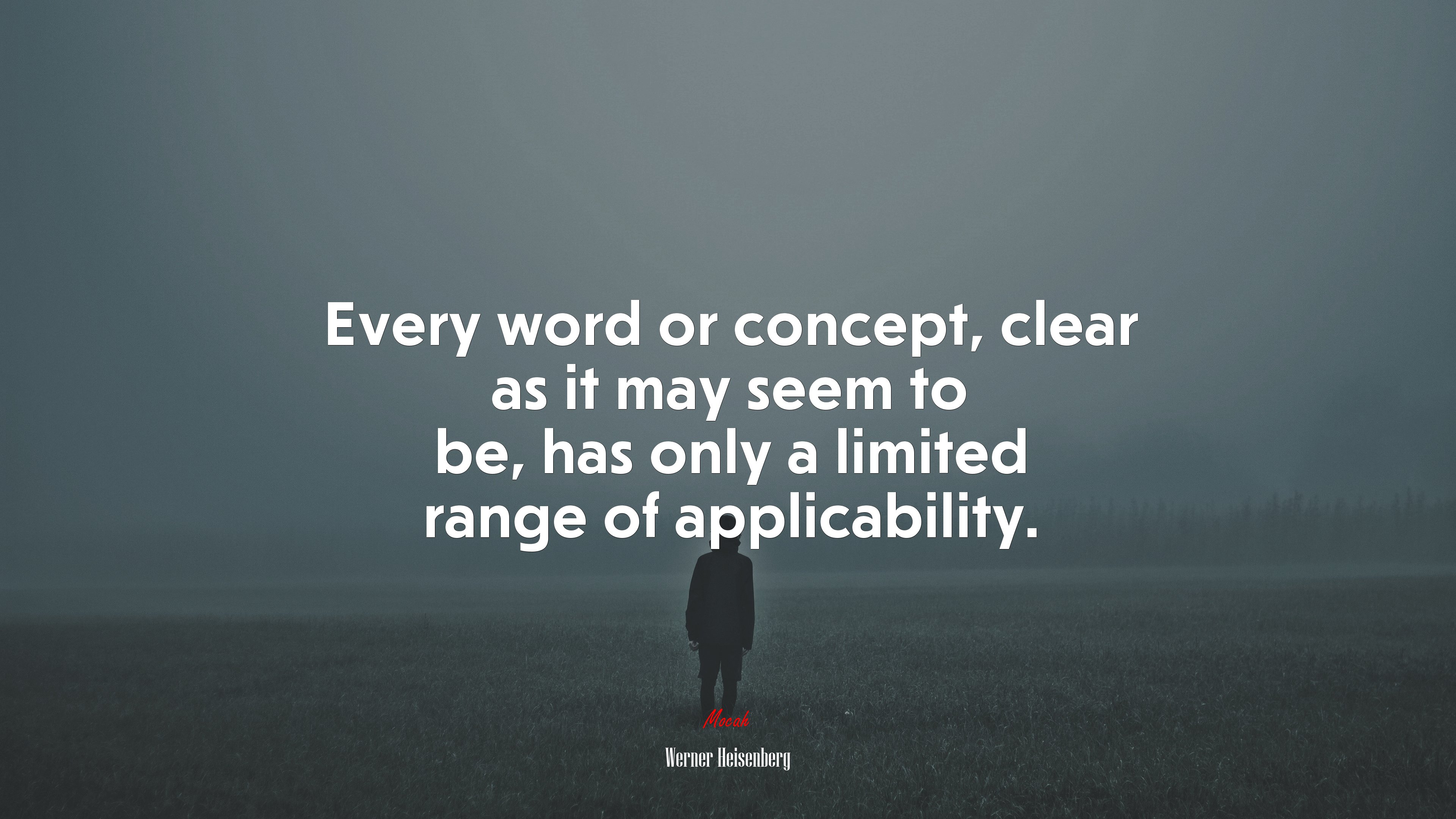 Every word or concept, clear as it may seem to be, has only a limited range of applicability. | Werner Heisenberg quote HD Wallpaper