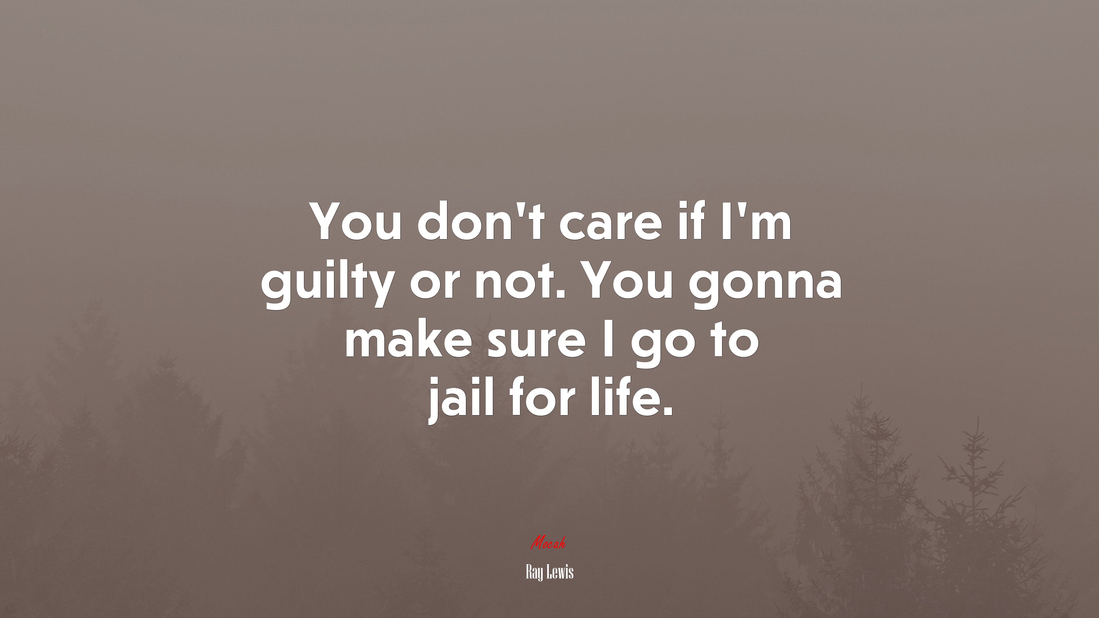 You don’t care if I’m guilty or not. You gonna make sure I go to jail for life. | Ray Lewis quote HD Wallpaper